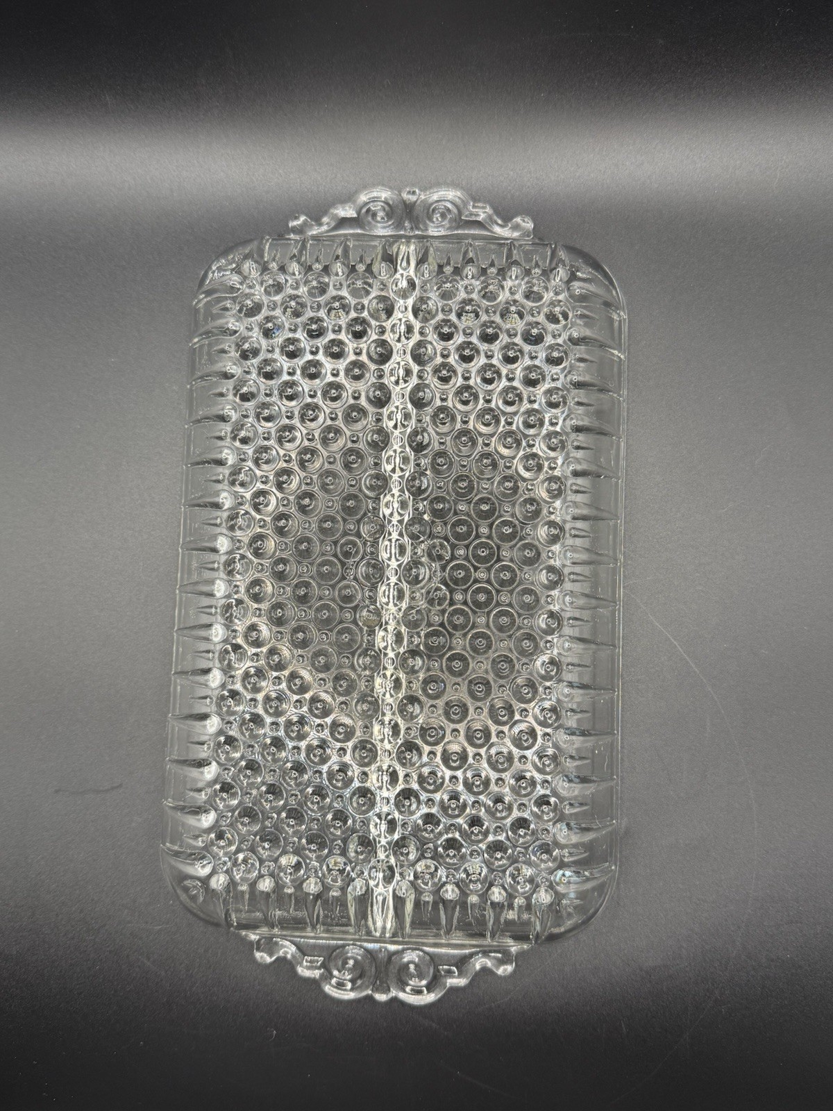 Vintage Anchor Hocking Hobnail Divided 2-Part Relish Dish Serving Tray 10″ NICE!