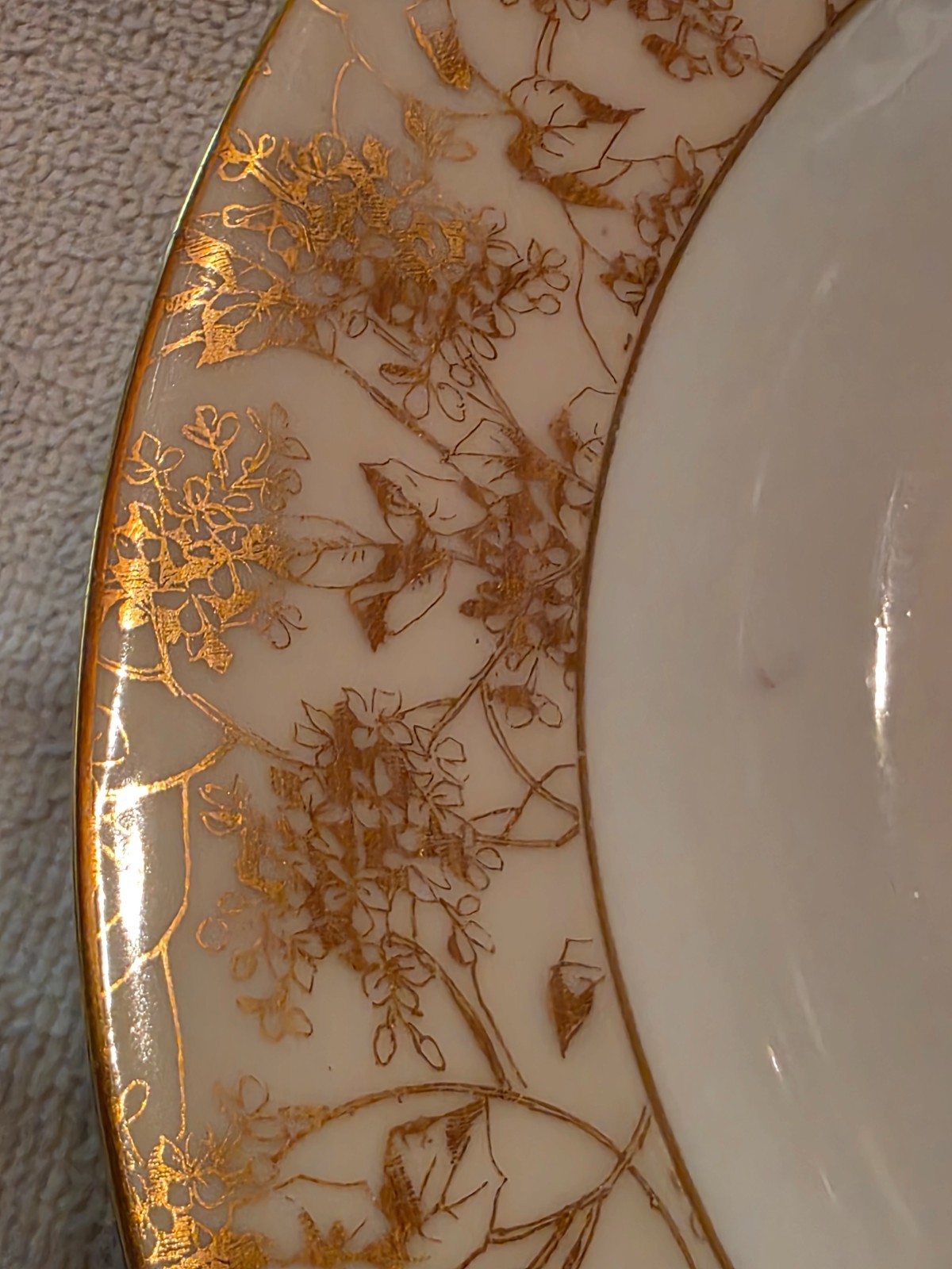 4 Antique Tressemane Vogt San Francisco D&Co 24K Gold Rimmed Florals Soup Bowls