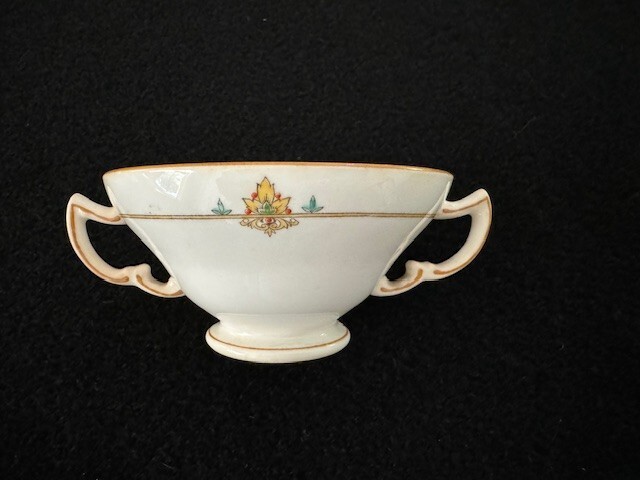 Antique Minton Eloise Orange Porcelain 9-piece Place Setting