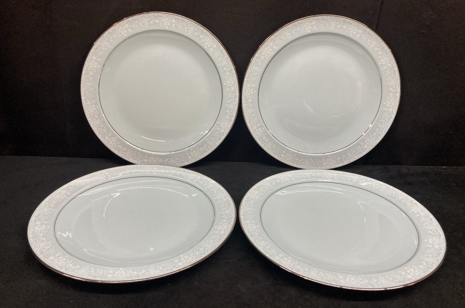 Noritake Fidelity 8003 Dinner Plates Blue 10 1/8” Set of 4