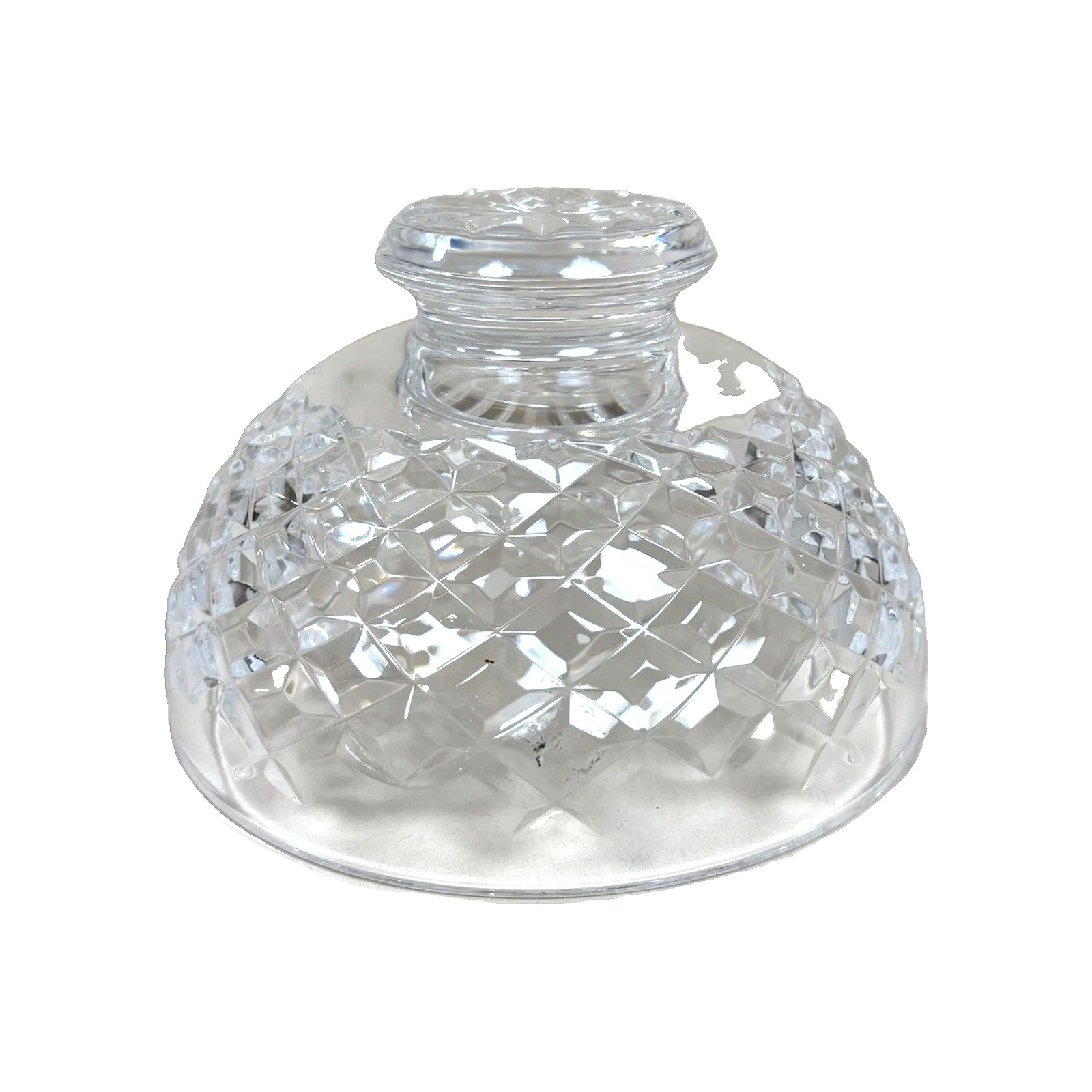 Vintage Cross-Cut Crystal Floated Bowl, Beautiful 6 Inch Cover – Pre-Owned – EX+