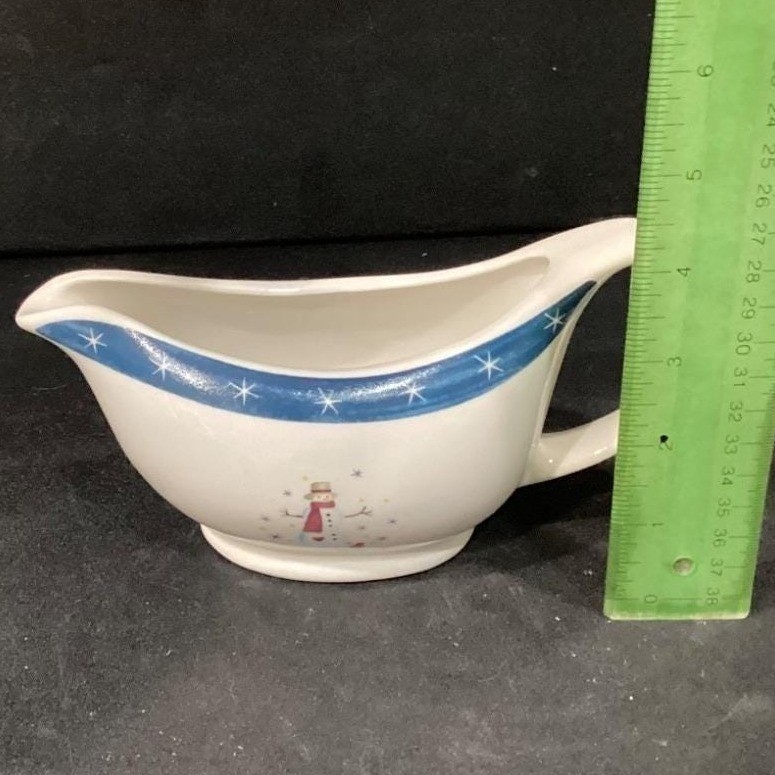 Holiday Home Snowman Stoneware Gravy Boat