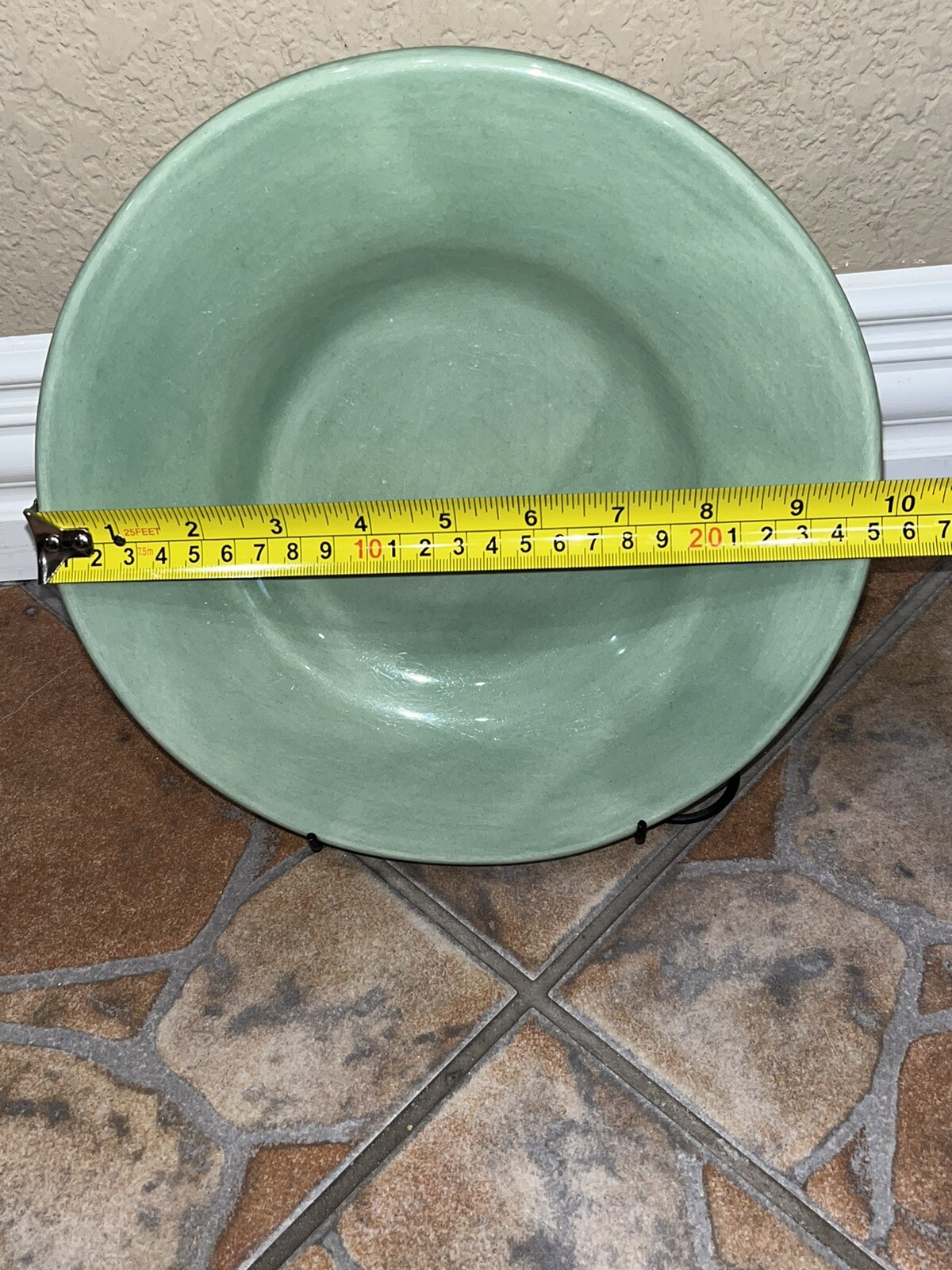 Pottery Barn Sausalito 10” Plate Light Green 1 Chip See Picture