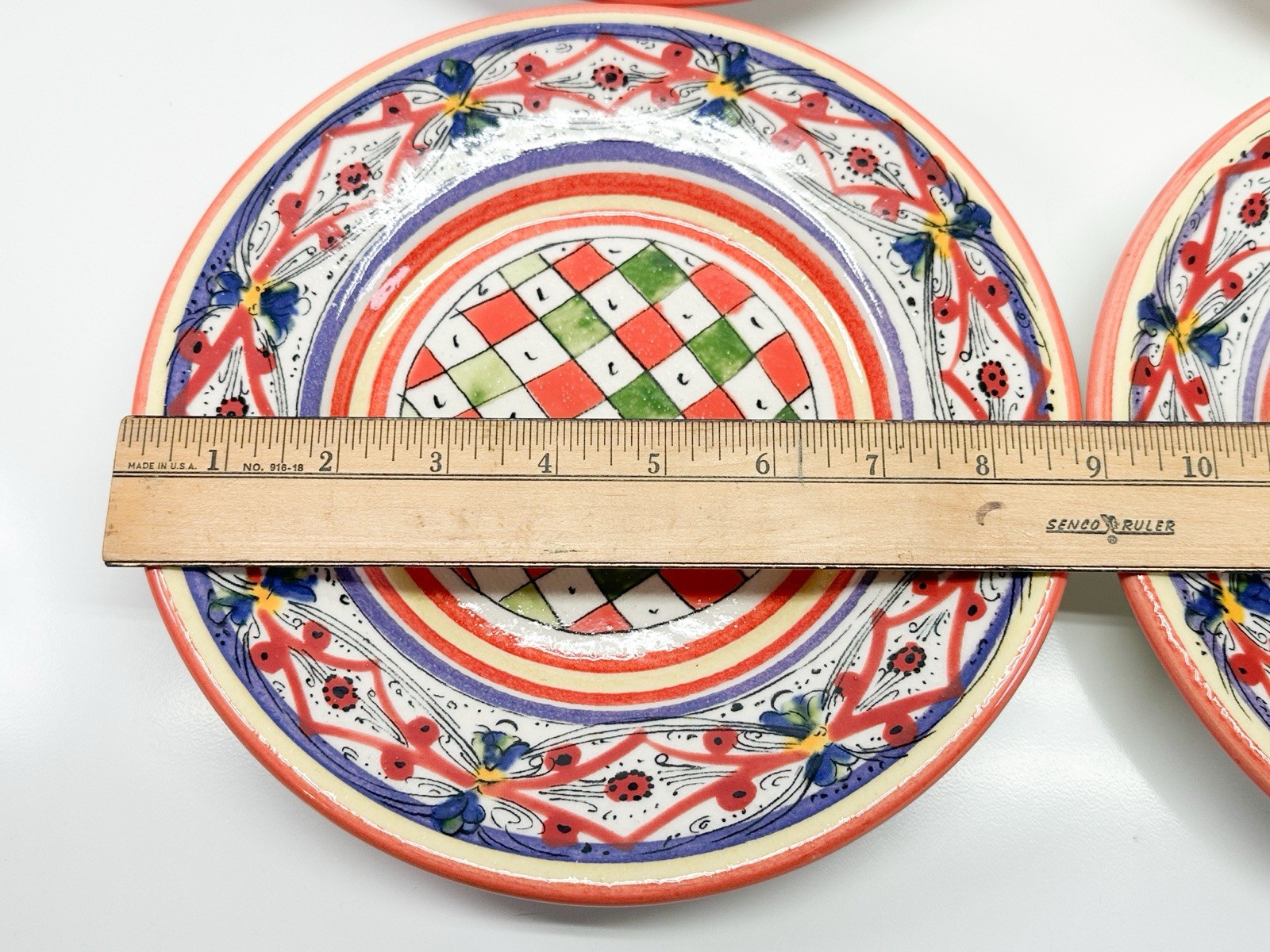 Set Of 4 Williams Sonoma LUCCA Stoneware Salad Dessert Plates 9” Made In Italy