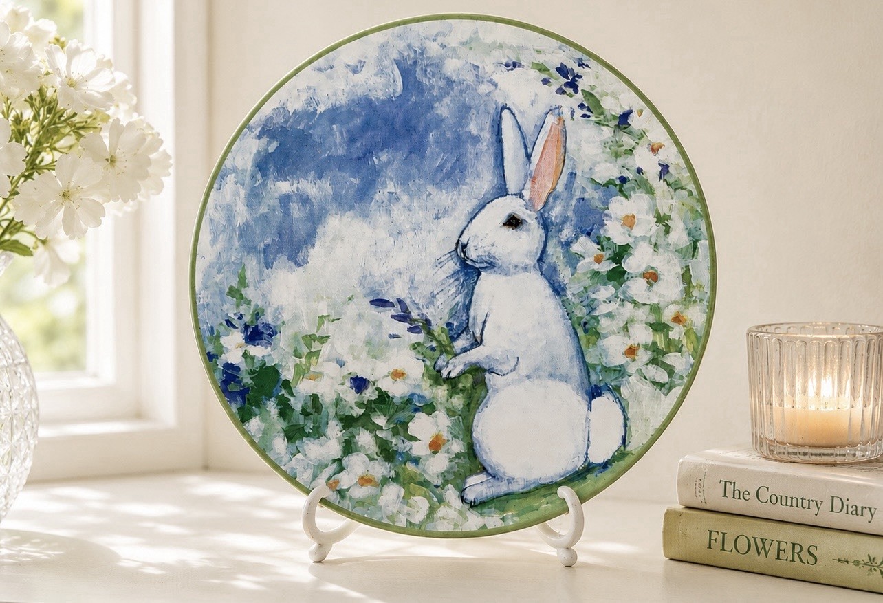 1 Certified International Easter Morning Flowers Spring Ceramic Dinner Plate New