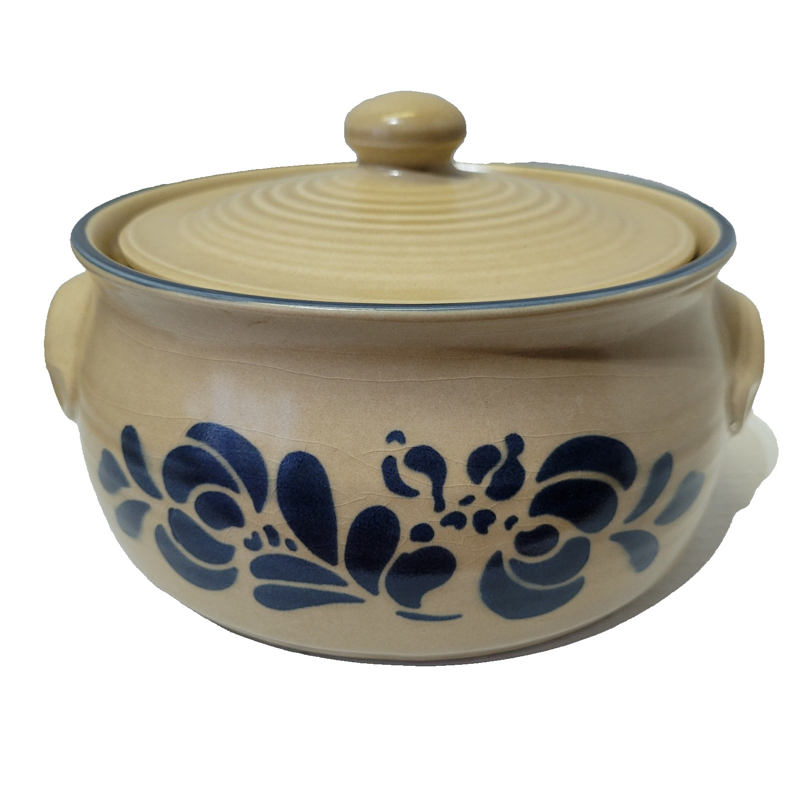 Pfaltzgraff Folk Art Stoneware Covered Casserole Dish 2Qt Vintage