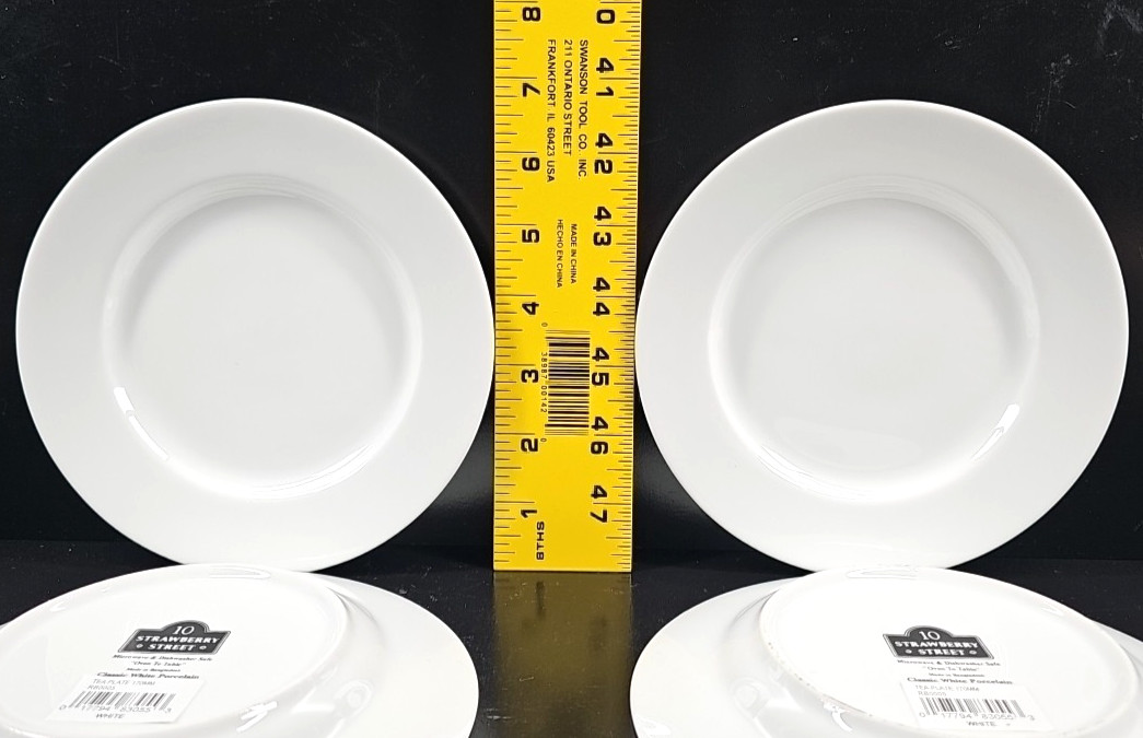 12) Ten Strawberry Street Classic White Tea Snack Appetizer Plate Set Dishes Lot