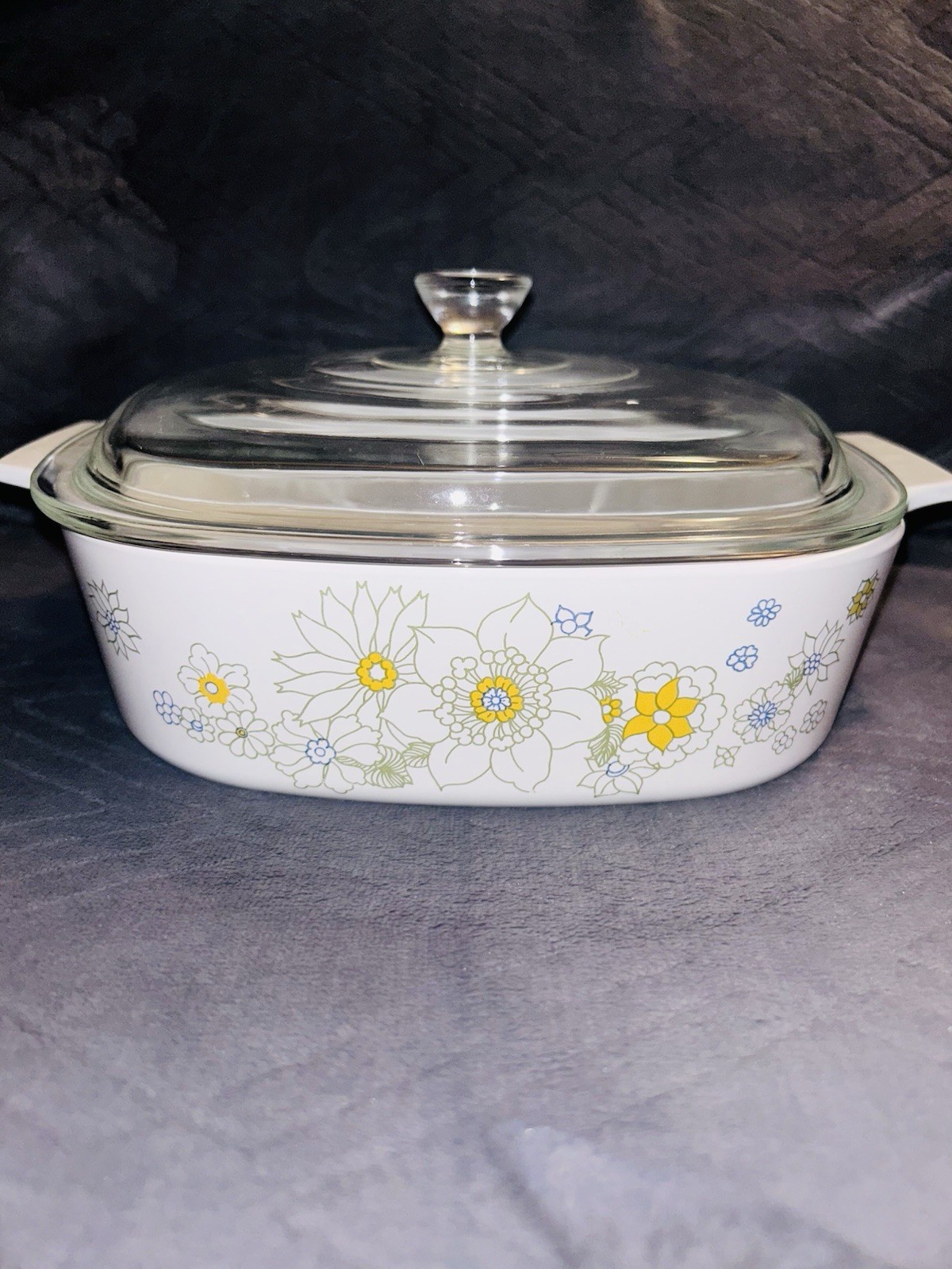 Vintage Corning Ware Floral Bouquet 2 Quart Casserole Dish A-2-B with Lid A-9-C