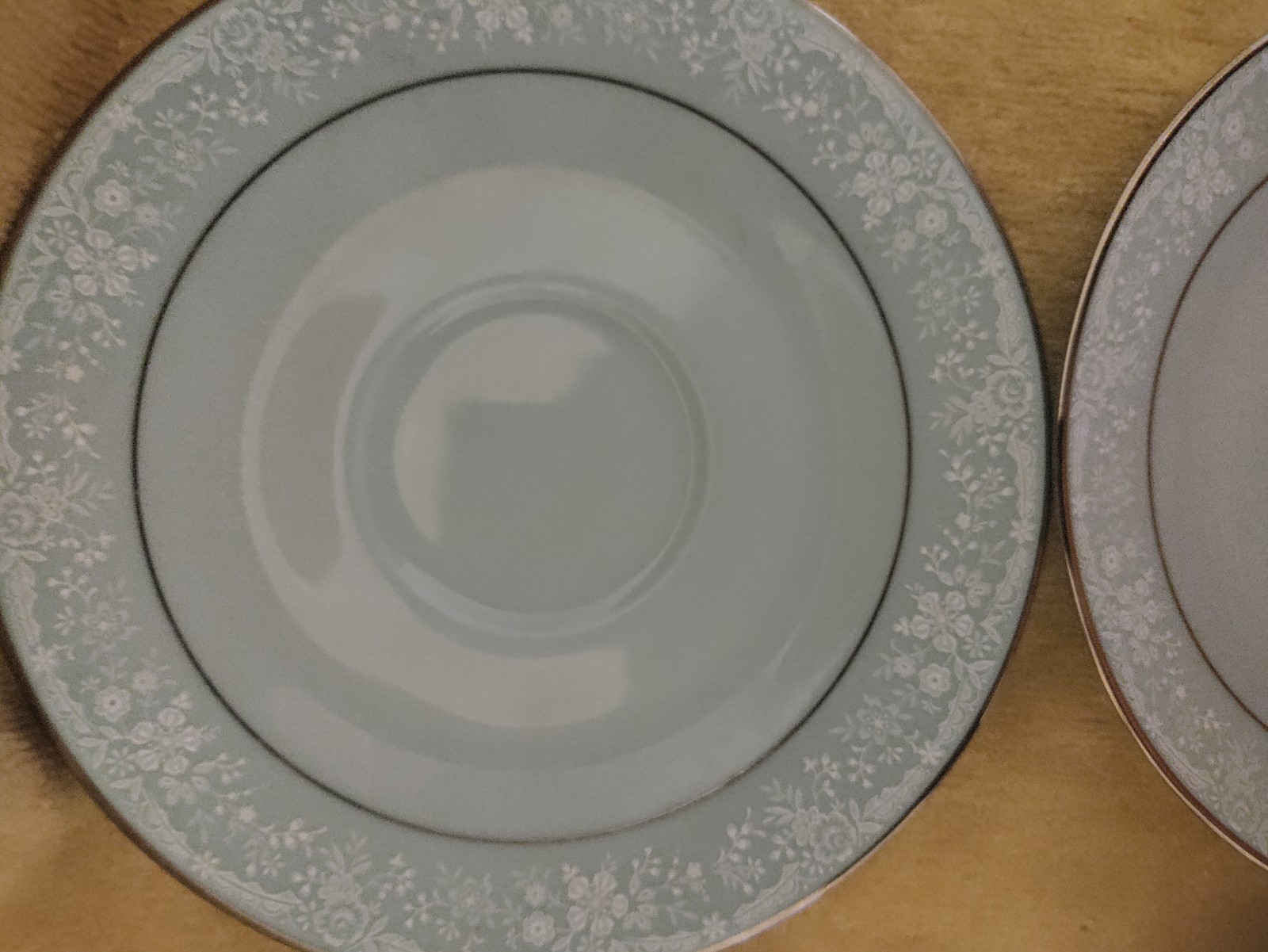Noritake China Fidelity 4 Cup & 4 Saucers Baby Blue With Gold Trim 8003 W81