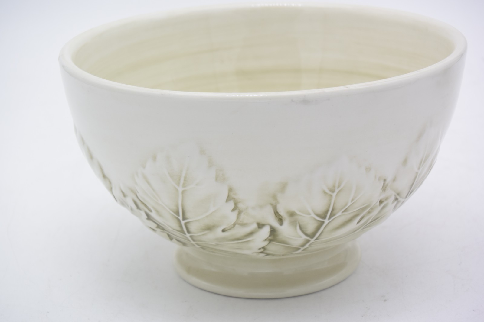 4 WILLIAMS SONOMA NAPA SAGE SOUP CEREAL BOWL 6.5″ EMBOSSED GRAPES LEAVES ~ ITALY