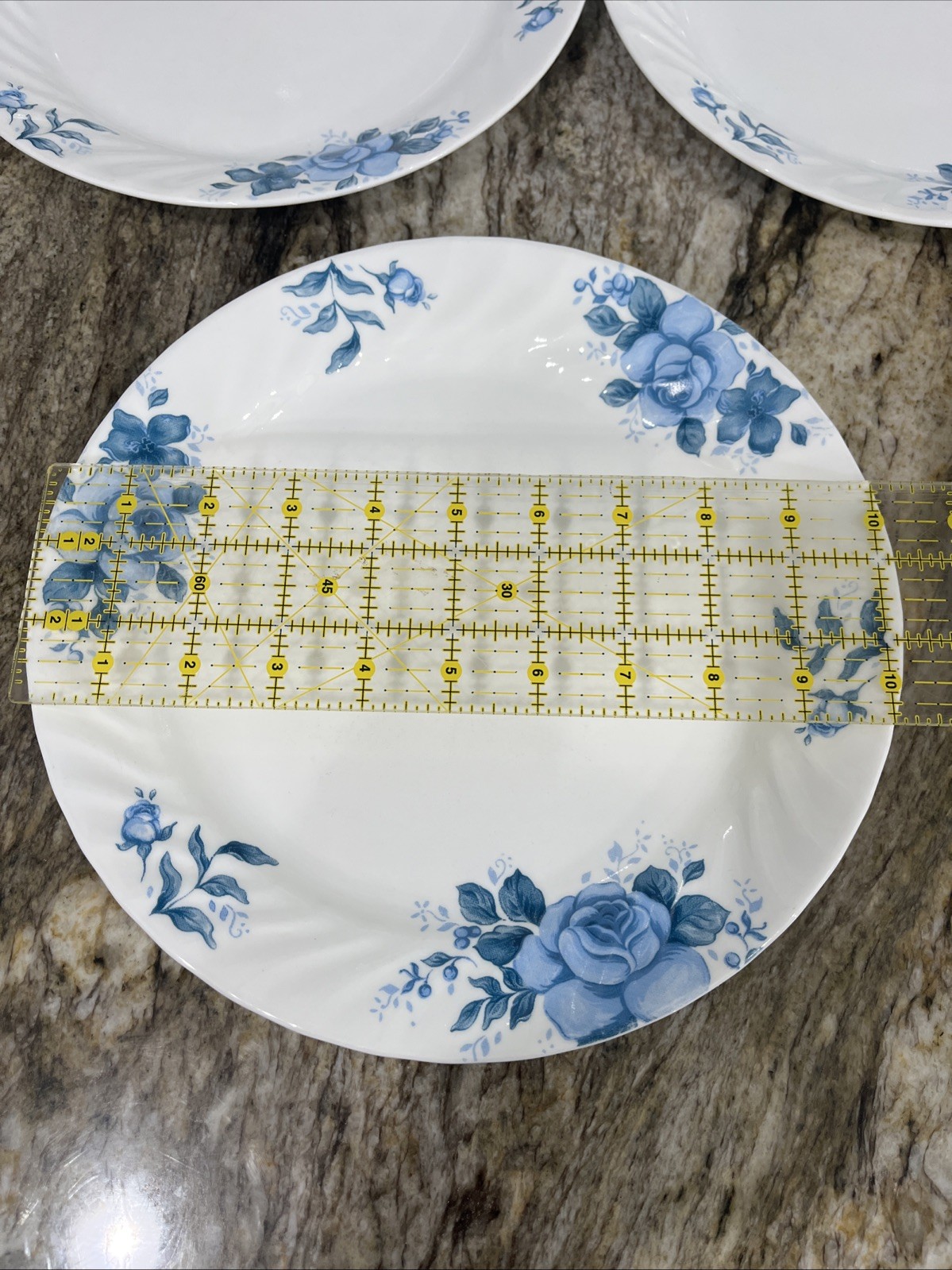 Vintage 5 Corelle Corning Blue Velvet Rose Vitrelle Dinner Plates 10 1/4″ 🇺🇸