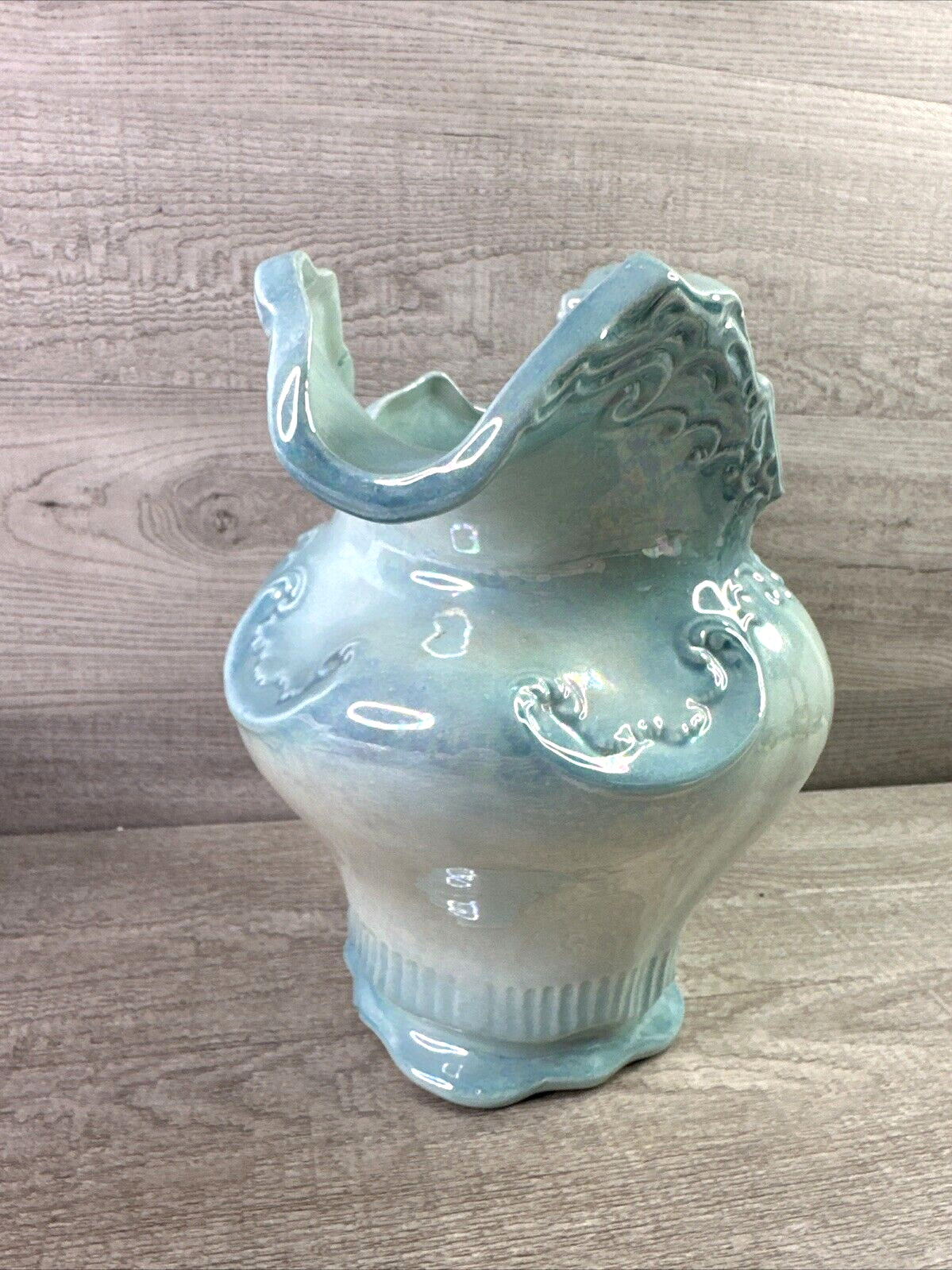 Vintage Arnel’s Blue Pearl Ceramic 10″ Pitcher & 15.5″ Oval Basin Set
