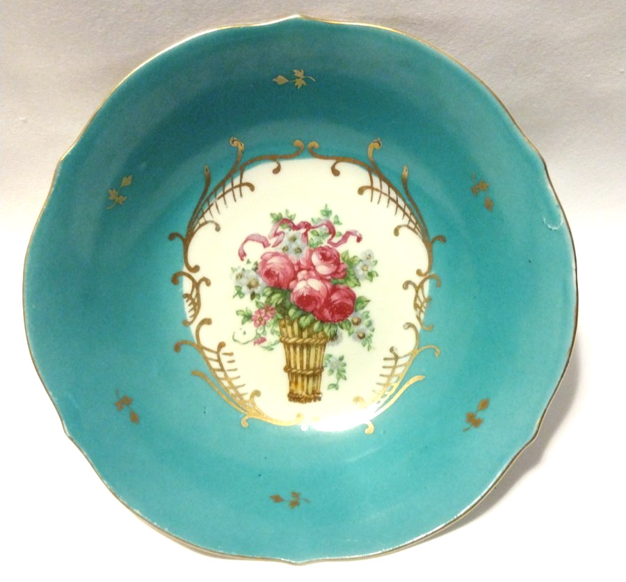 Vtg Ucagco 6″ Bowl China Made In Occupied Japan W/ Floral Design & Label B2