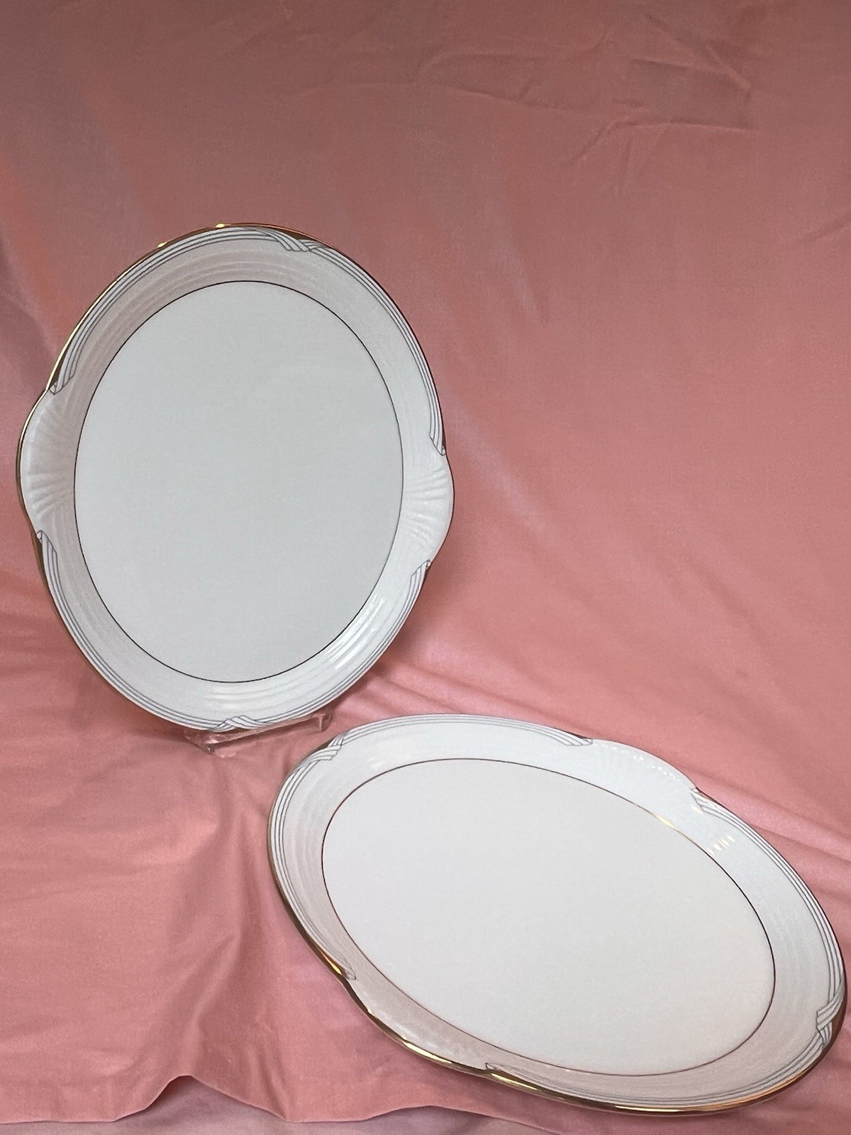 2 Golden Cove Handled Cake Plates by Noritake China Made In Japan