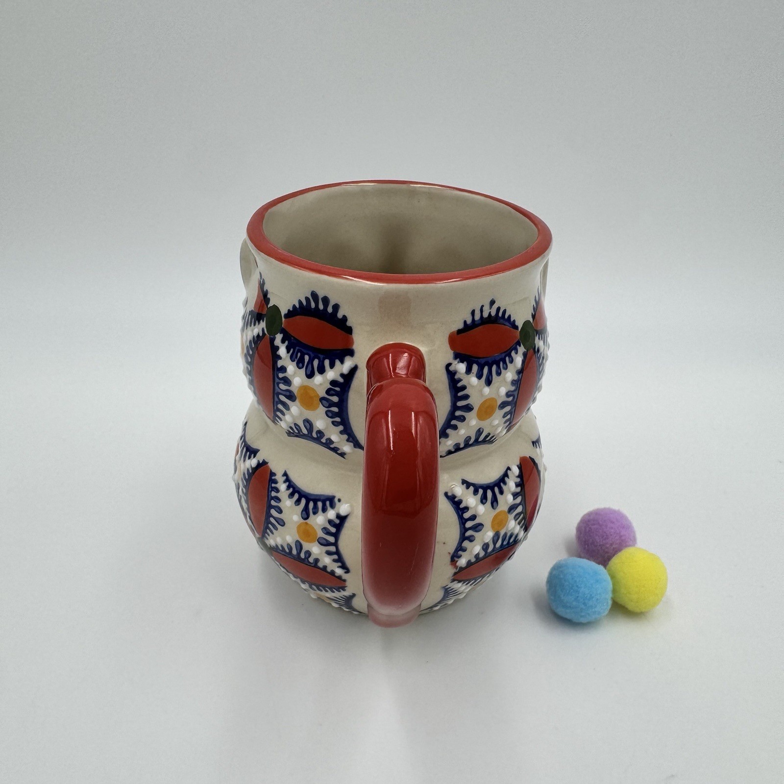 Yokohama Studio Hand Painted Cat Shaped Mug Multicolor Stoneware Coffee Tea Cups