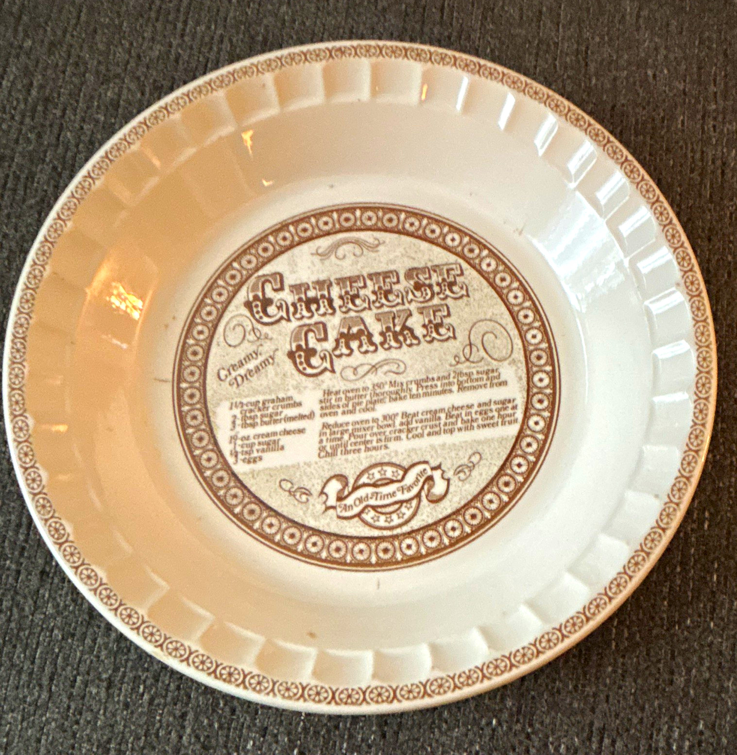 Royal China Country Harvest Round Ceramic Decorative Pie Plate, White/Brown