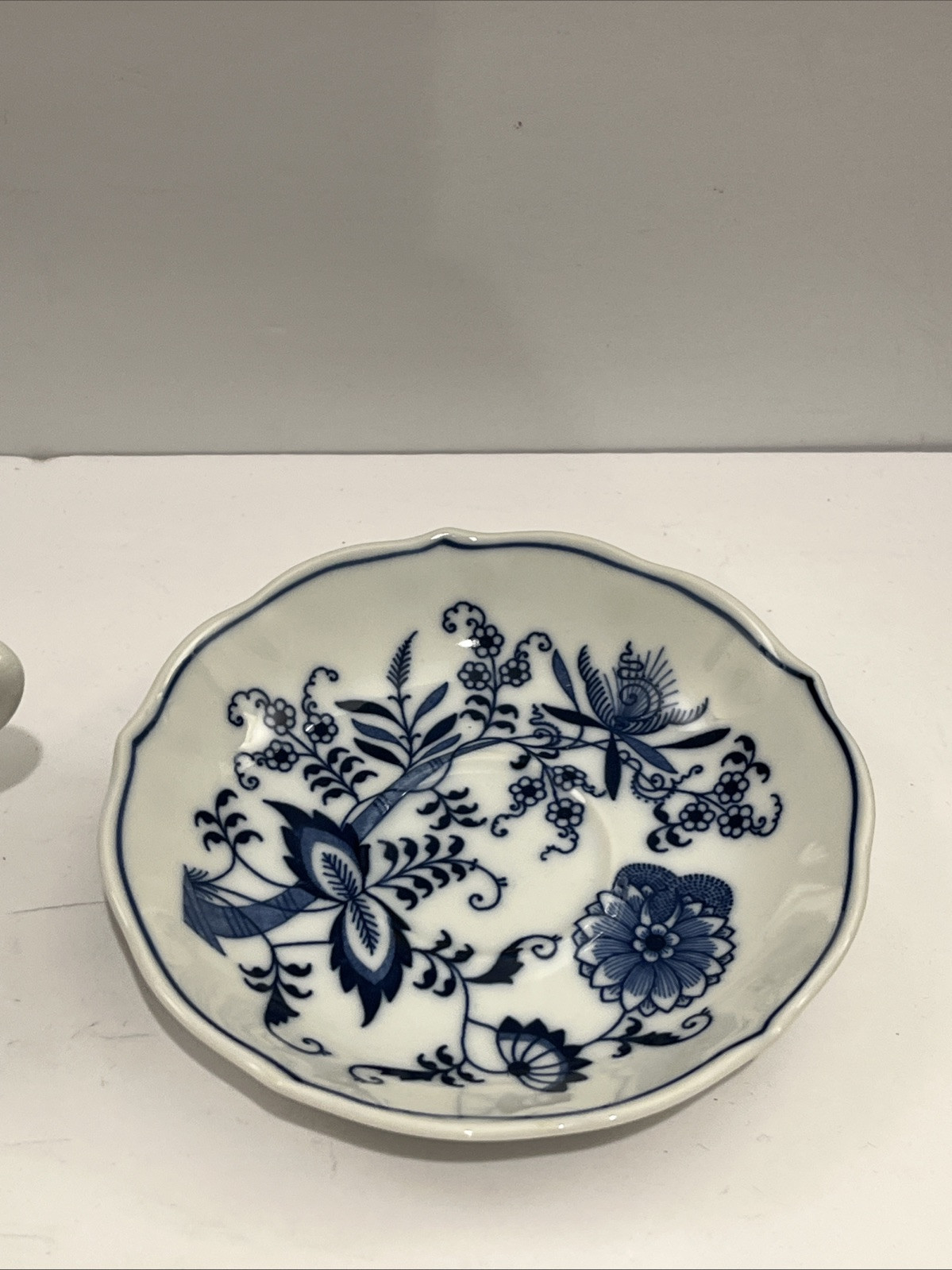Blue Danube China Set Cup And Saucer w/ Ribbon / Banner Logo