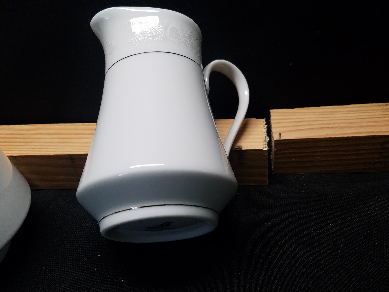 Crown Ming Fine China Royal Palm Creamer and Sugar Bowl