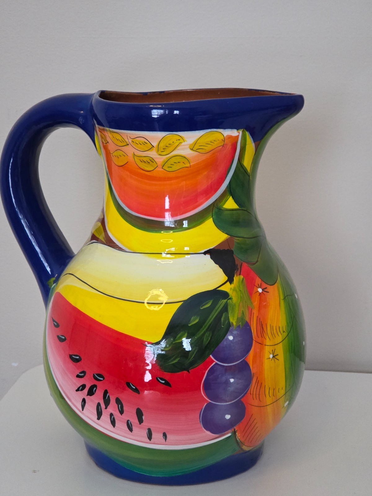 Hernandez Cabo San Lucas Hand Made, Hand Painted Multicolor Pitcher