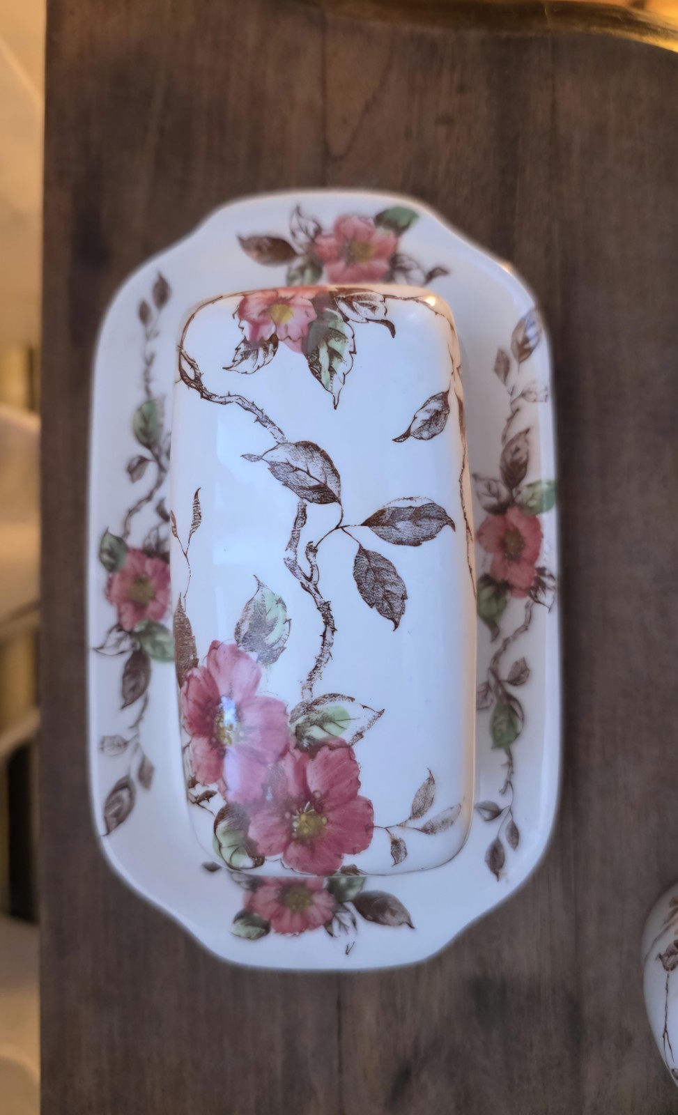Nascor “Springtime” Ceramic Table Set – 9 Pieces – Pink Rose and Wildflower