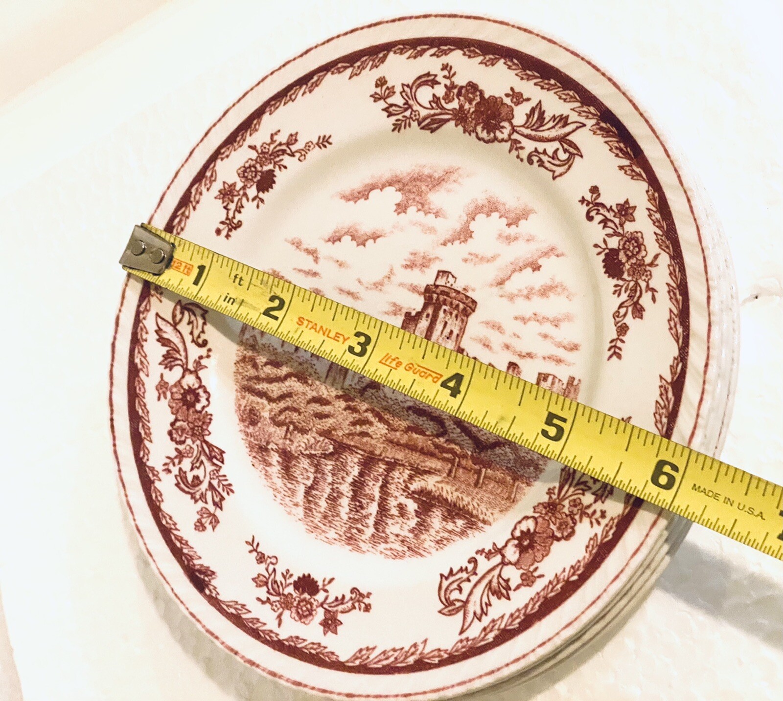 Harmony House RED Balmoral Ceramic Dessert Plates 6” Set Of 4