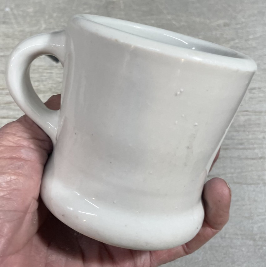 Coffee Mug White Ivory Vintage Early HALL Heavy Restaurant Ware