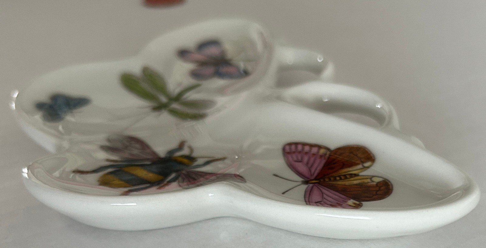 Portmeirion Botanic Garden Butterfly Spoon Rest Dish Bee Dragonfly Ceramic