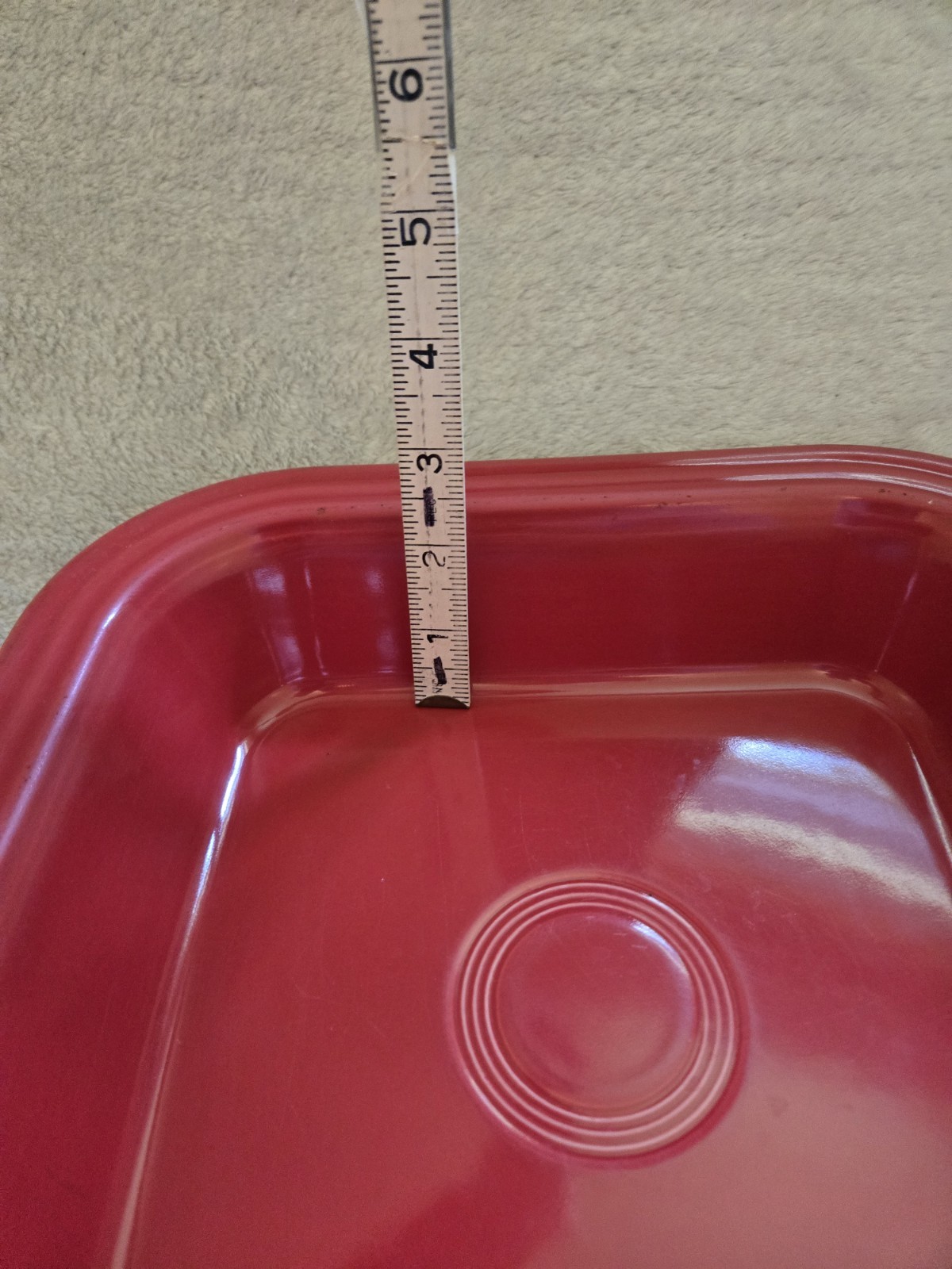 HLC Fiestaware 9in Square Baking Dish Red USED