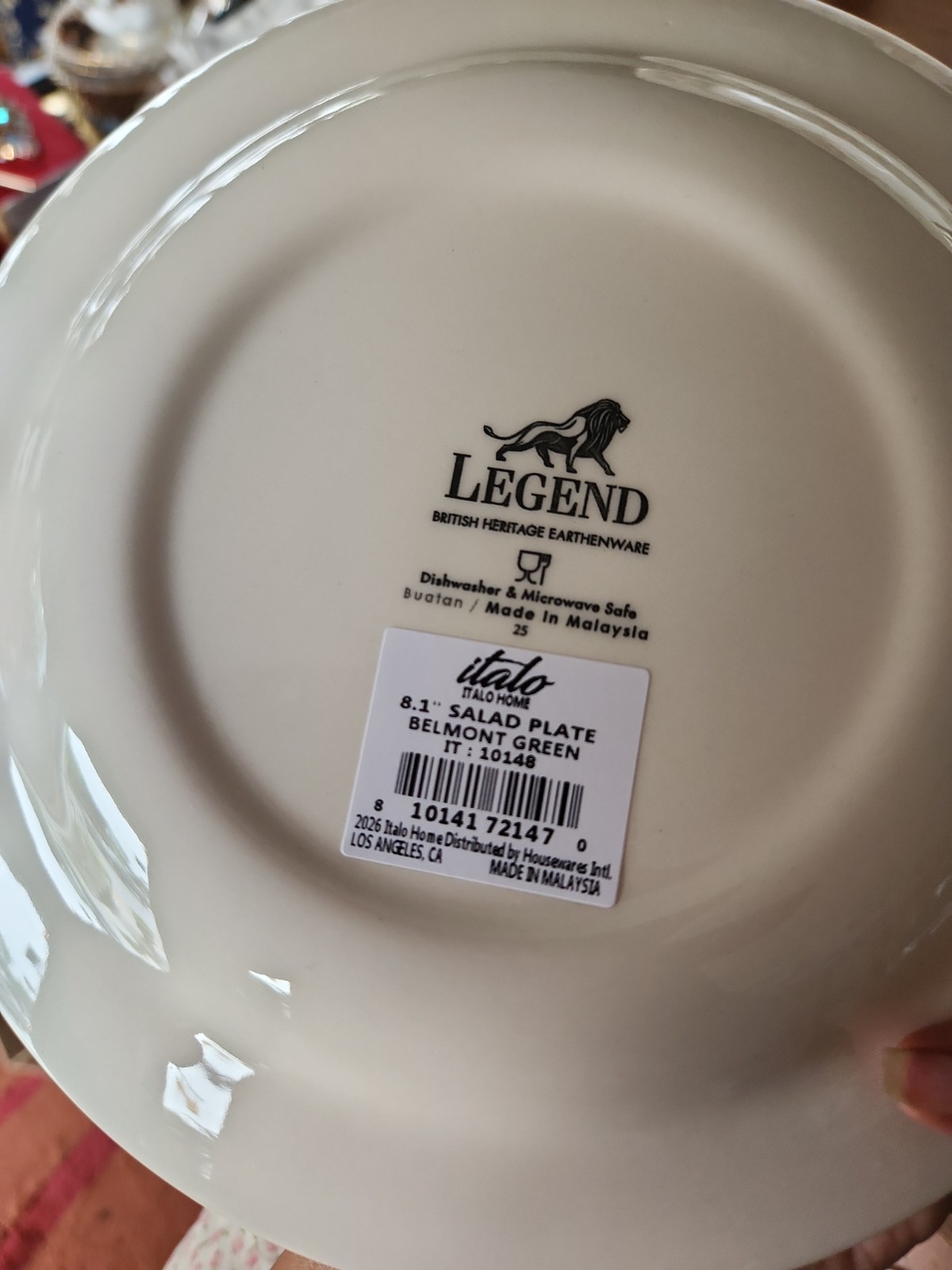 Green Transferware Legend British Heritage Earthenware 8.1 Salad Plate