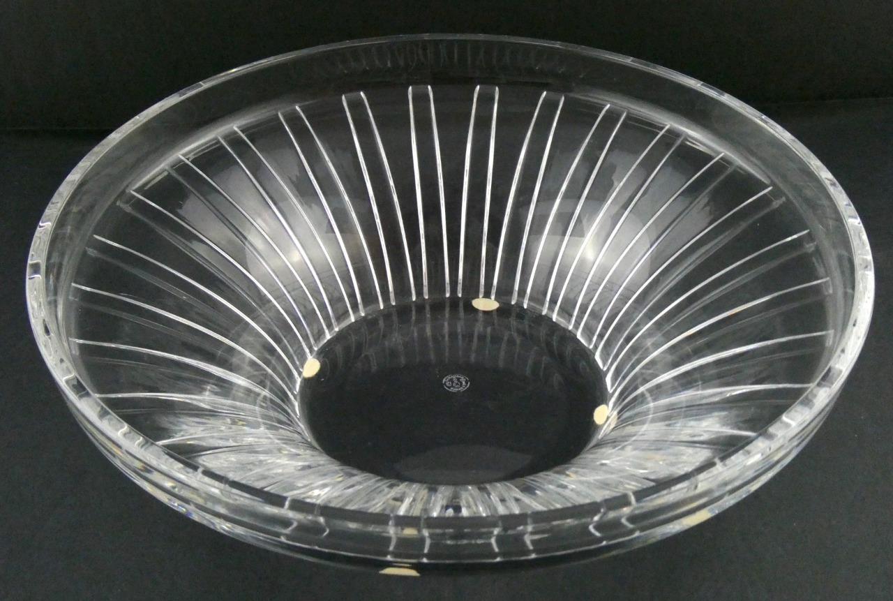 Baccarat Gentiane Large Fruit Bowl French Art Glass Paneled Design