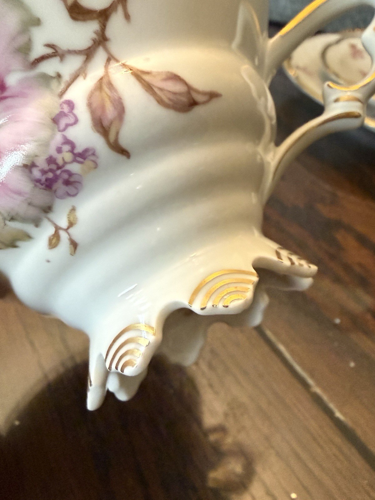 a vintage Mitterteich Bavaria Germany porcelain tea trio set