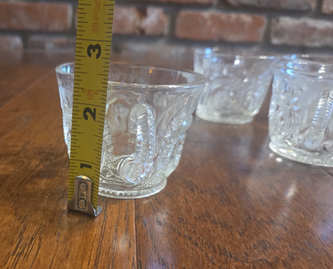 Vintage LE Smith Pinwheel & Stars Punch Bowl + 10 cups Set EUC clear glass Large