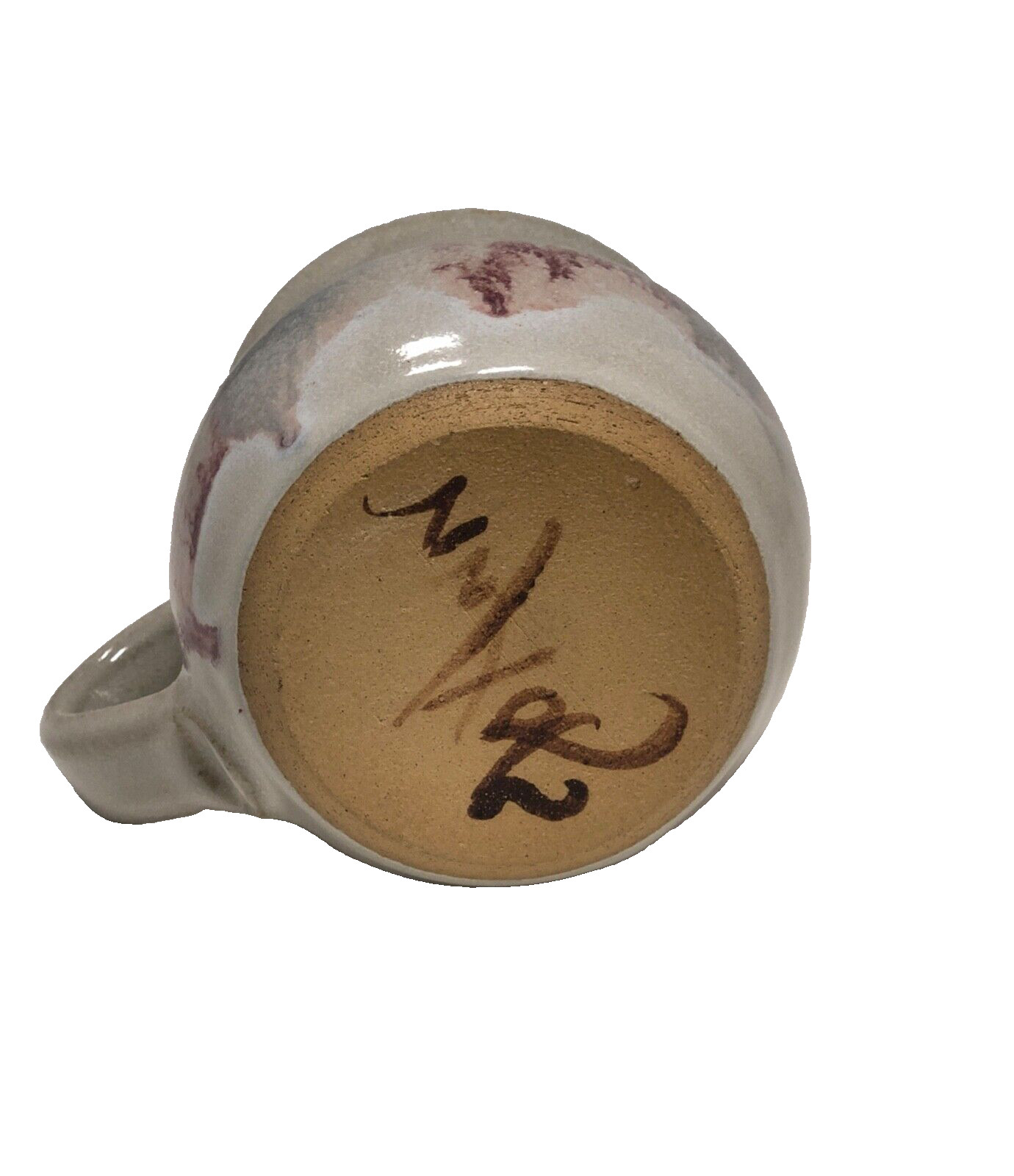 Art Pottery Coffee Mug Signed JoAnne, Pastel Colors, Home Decor, Handmade, Gray