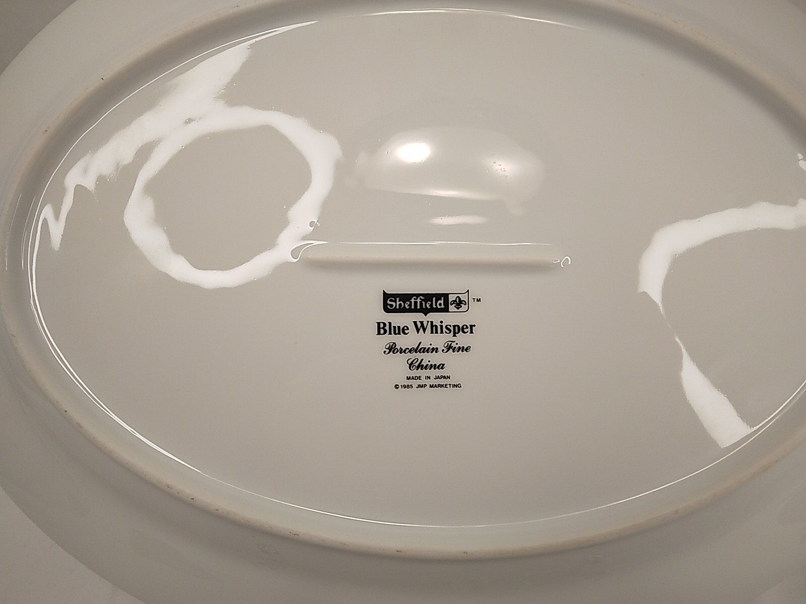 VINTAGE SHEFFIELD BLUE WHISPER 14” x 10.75″ PORCELAINSERVING PLATTER JAPAN USED