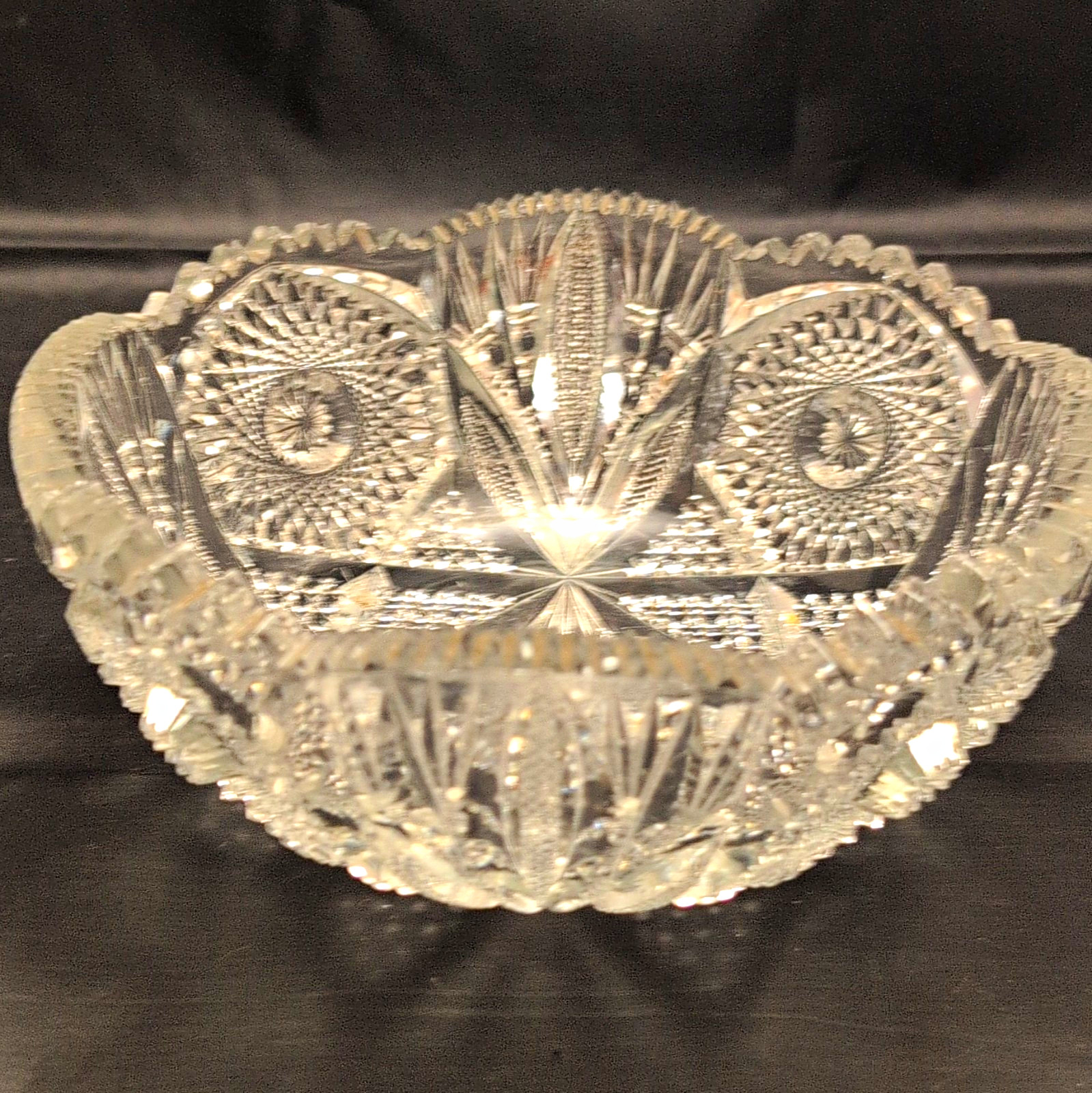 Clear Cut Glass Round Decorative Bowl 3 in Height One-Piece Clear Glass