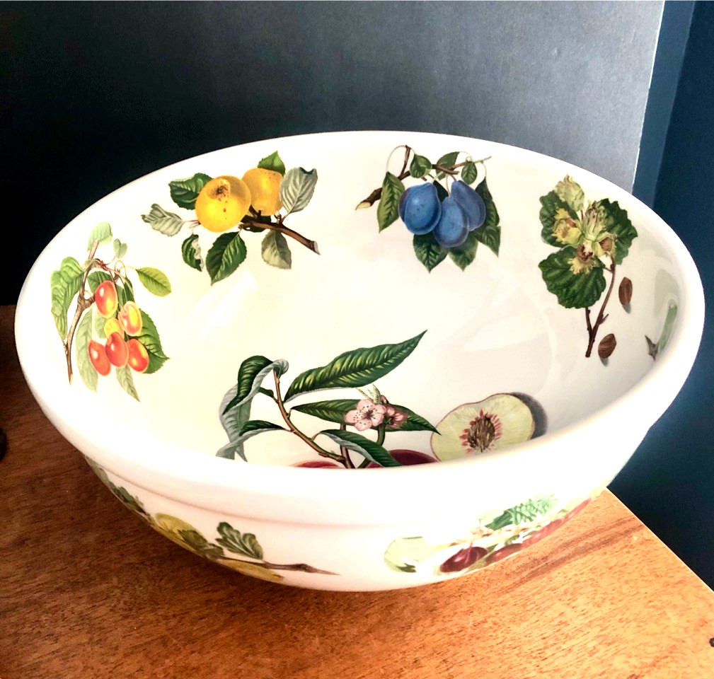 PORTMEIRION Pomona Large SERVING / Mix BOWL “Goddess of Fruit” 11″ x 5″ England