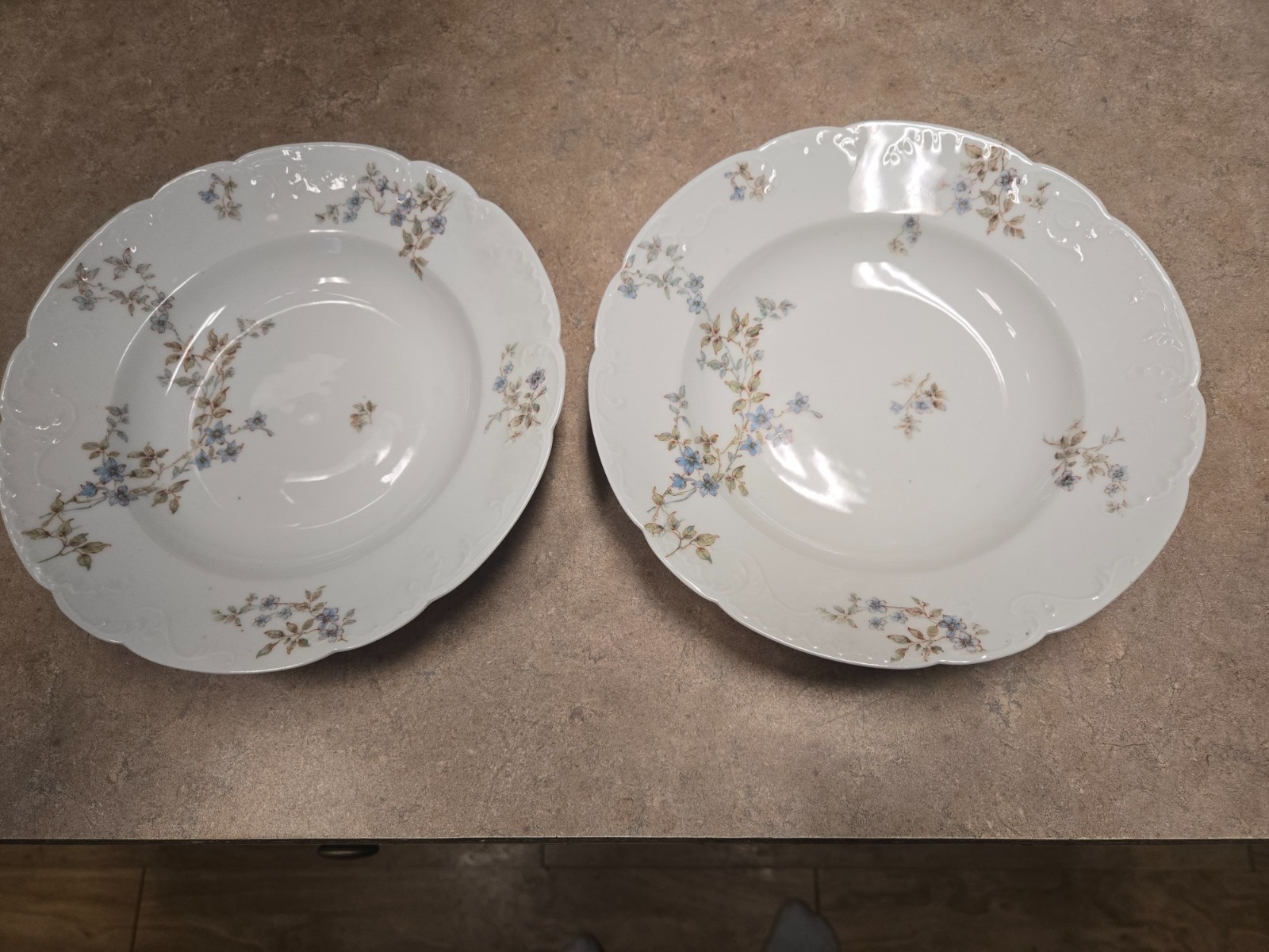 Haviland Limoges Blue Floral Soup Bowls – Set of 2