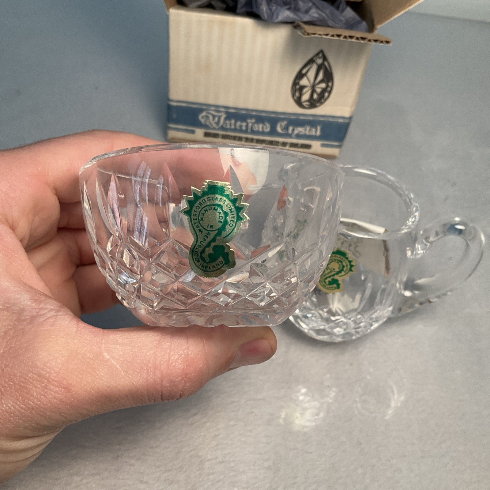 Waterford Cut Crystal Lismore Cream and Sugar Bowl Set. New With Box.