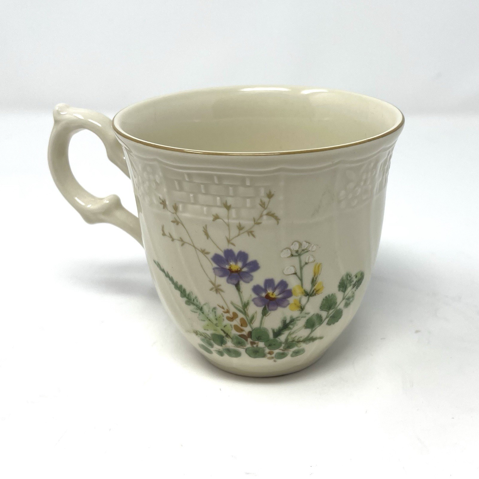 Mikasa Margaux Fine Ivory Teacup Coffee Cup Set of 4 Floral Gold Rim