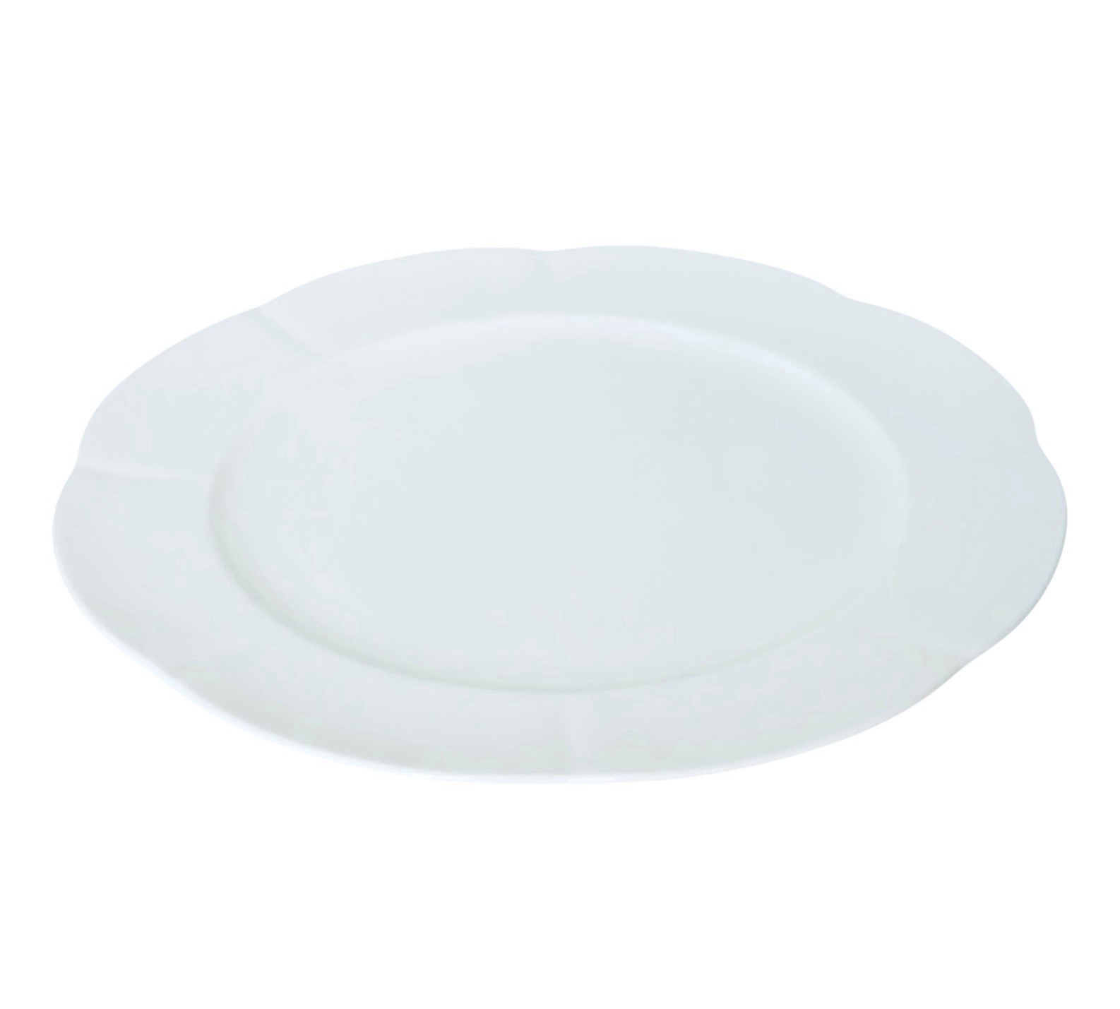 Block WINDSOR BONE White Marbled Bone China Scalloped 10 5/8″ Dinner Plate