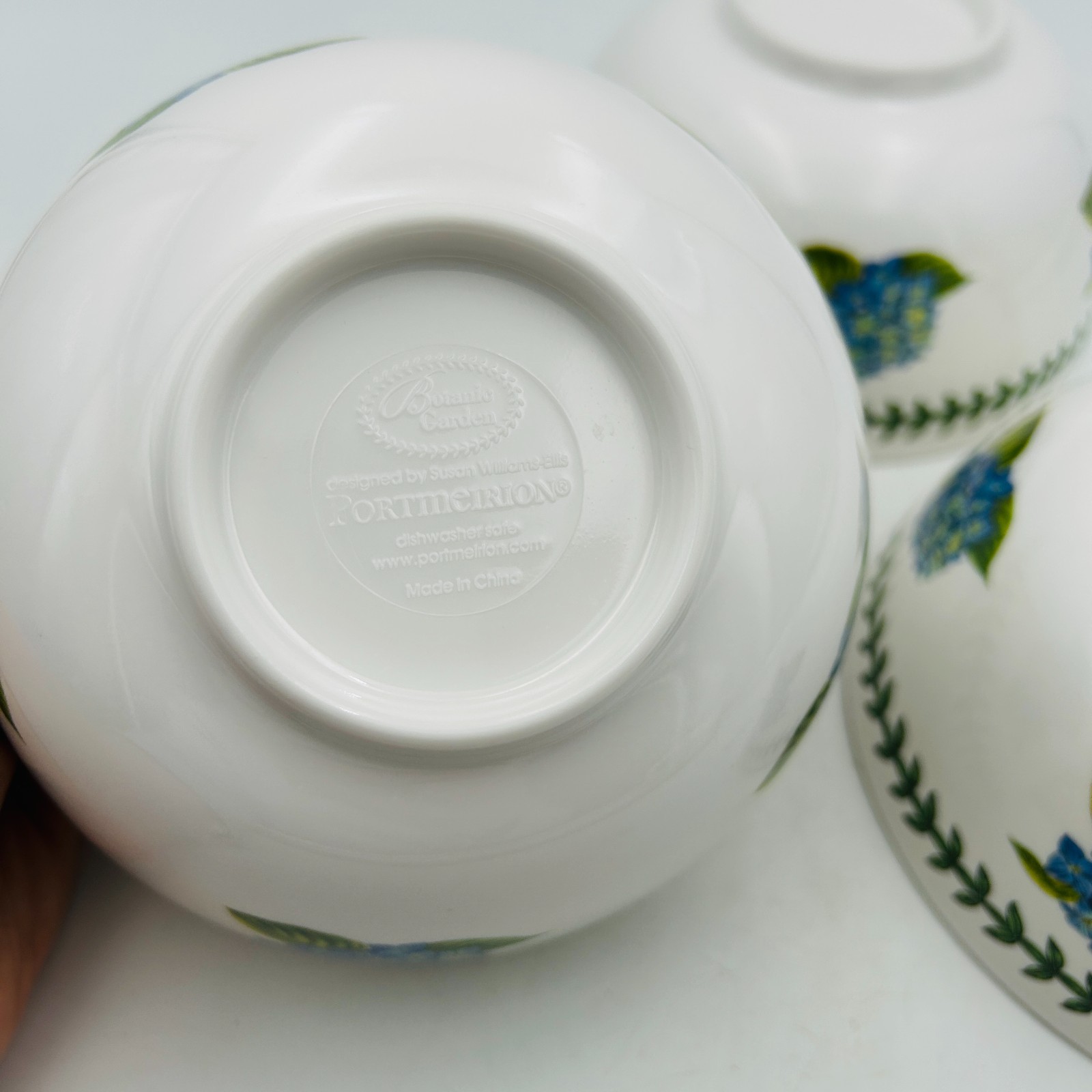 BOTANIC GARDEN Portmeirion Hydrangea Melamine Soup Cereal Bowl 6″ Set of 3