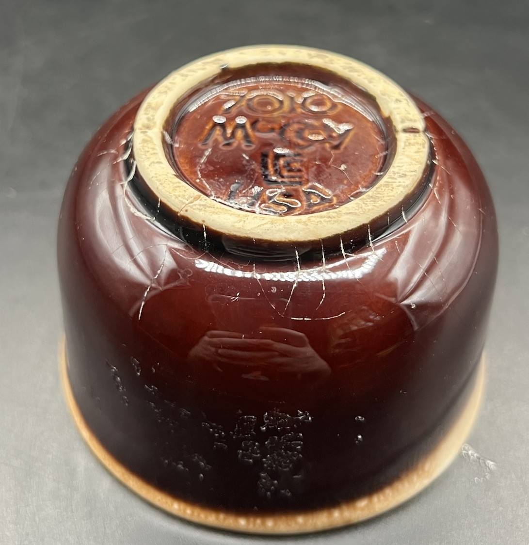 McCoy Pottery Bowl Brown Drip Glaze #7010 USA Vintage 3.5”