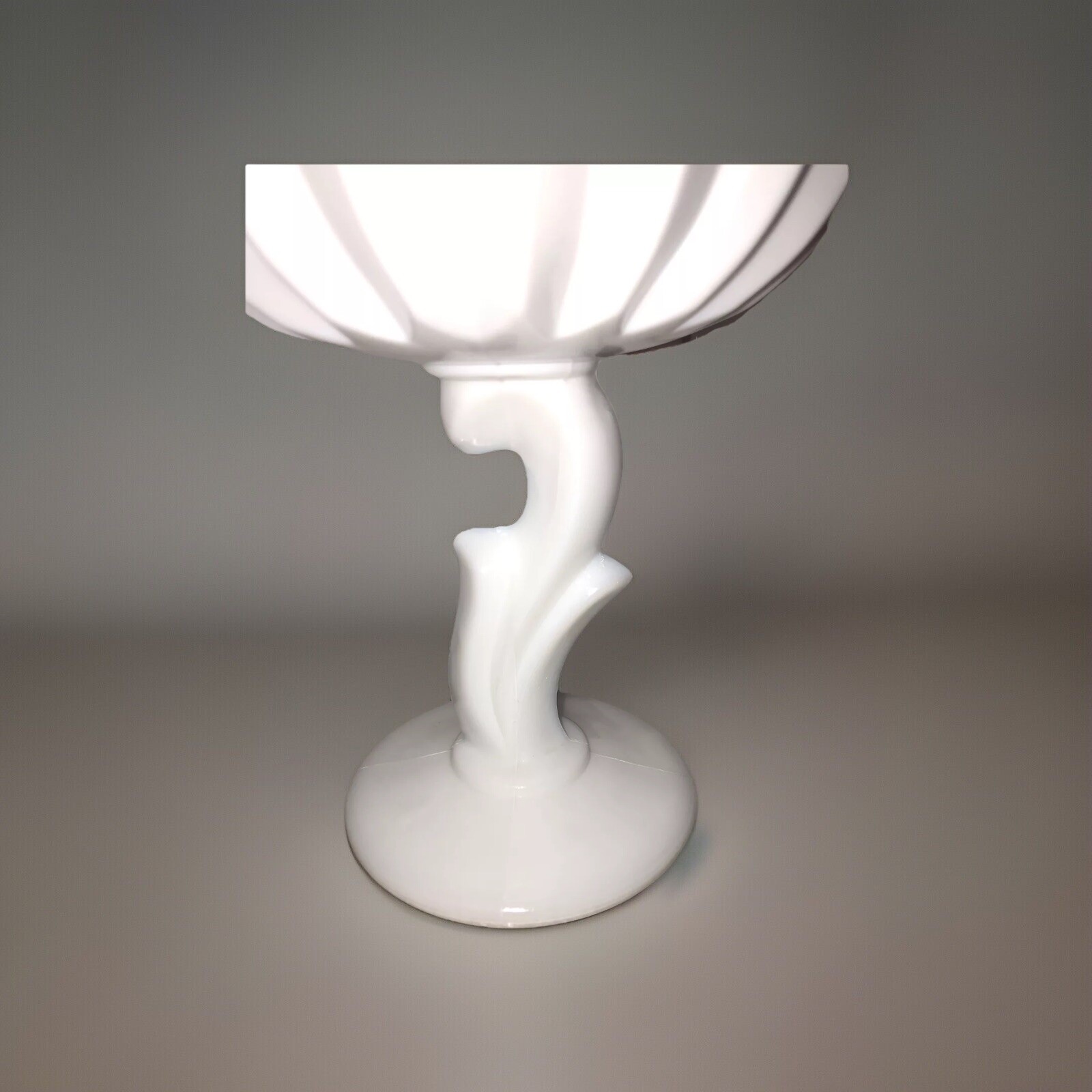 Vintage Indiana Milk Glass Large Tulip Pedestal Bowl 6” round 7” Tall Candy Dish
