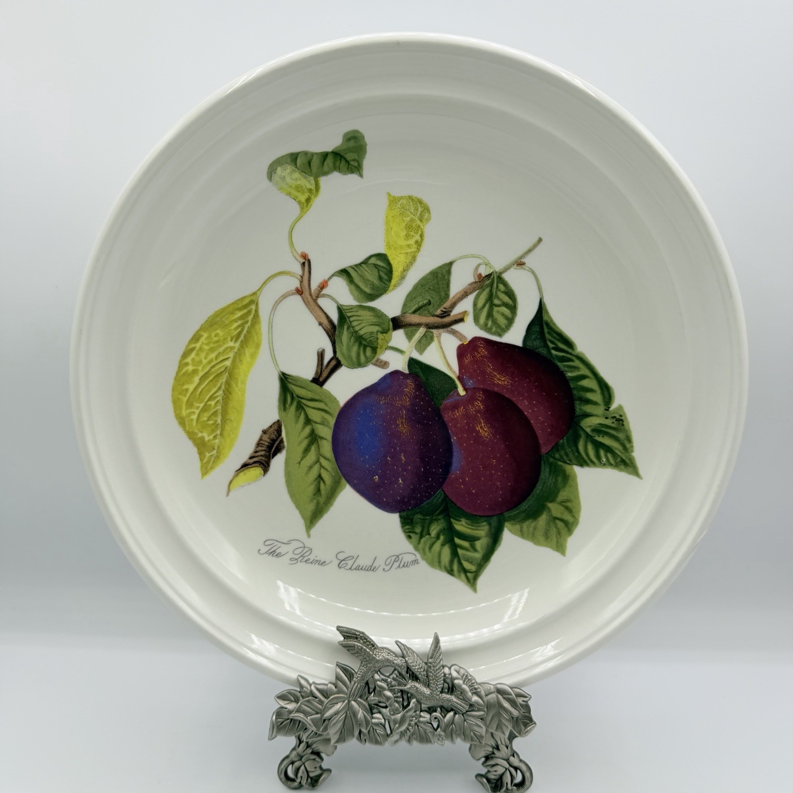 Portmeirion Pomona Dinner Plate The Reine Claude Plum 10.5″ Vintage Red Stamp