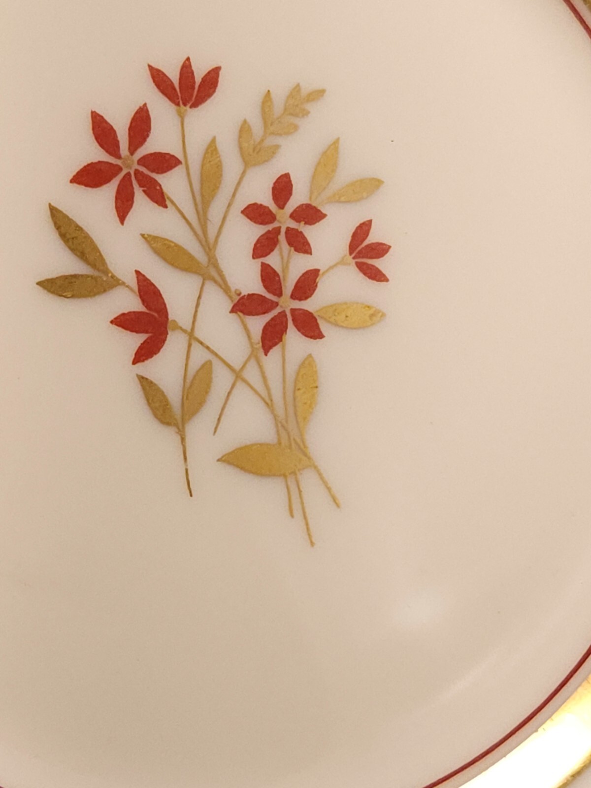 Lenox Nydia Bread and Butter Plate 6.25in Ivory Rust Gold Flowers ca 1940