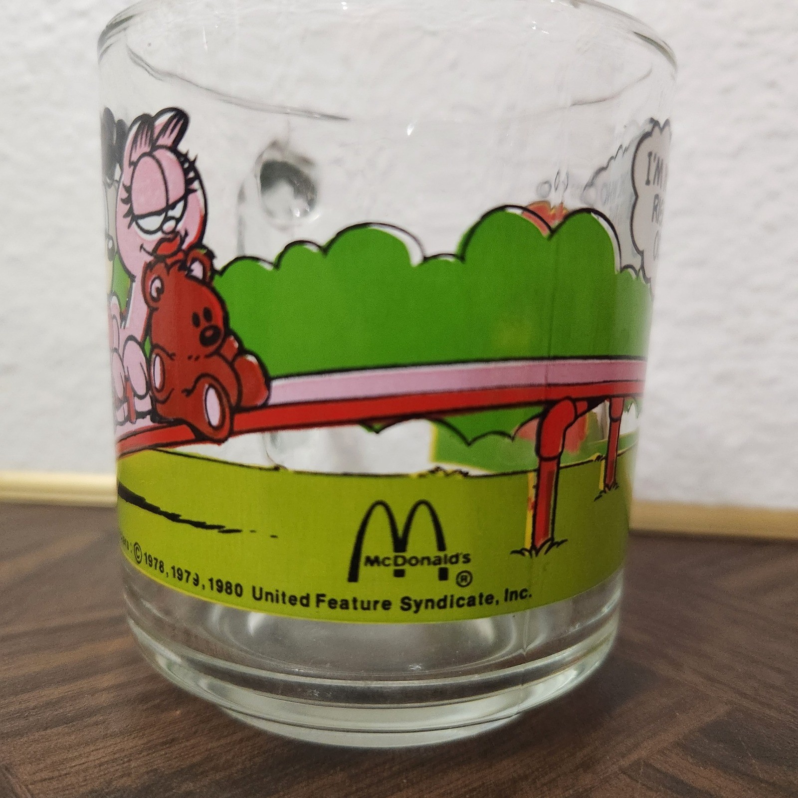 Vintage 1980’s Garfield Clear Glass Coffee Mug Funny