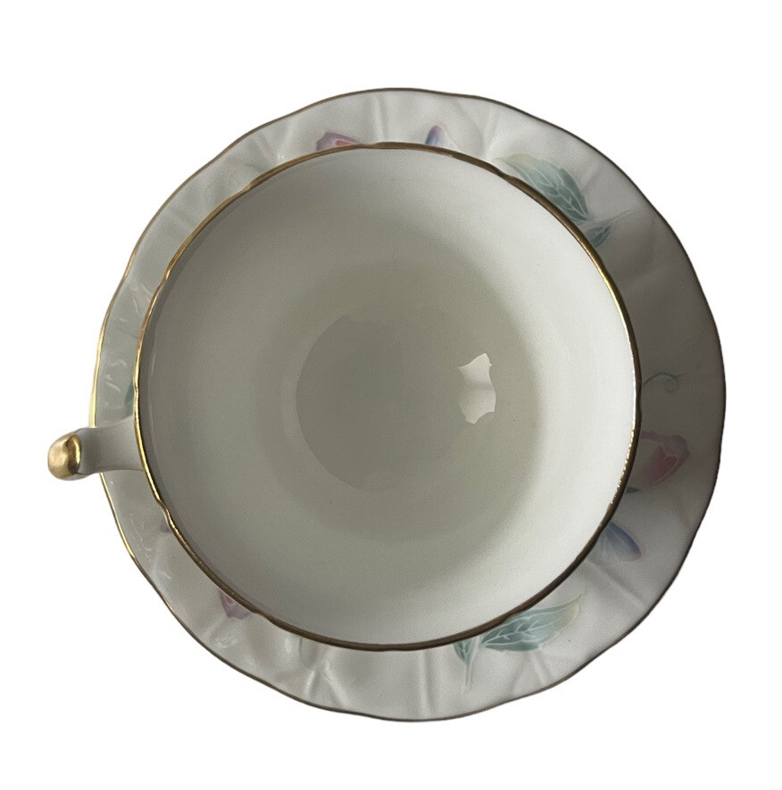 Vintage Aynsley English Fine Bone China Tea Cup and Saucer Irys /Gold Trim