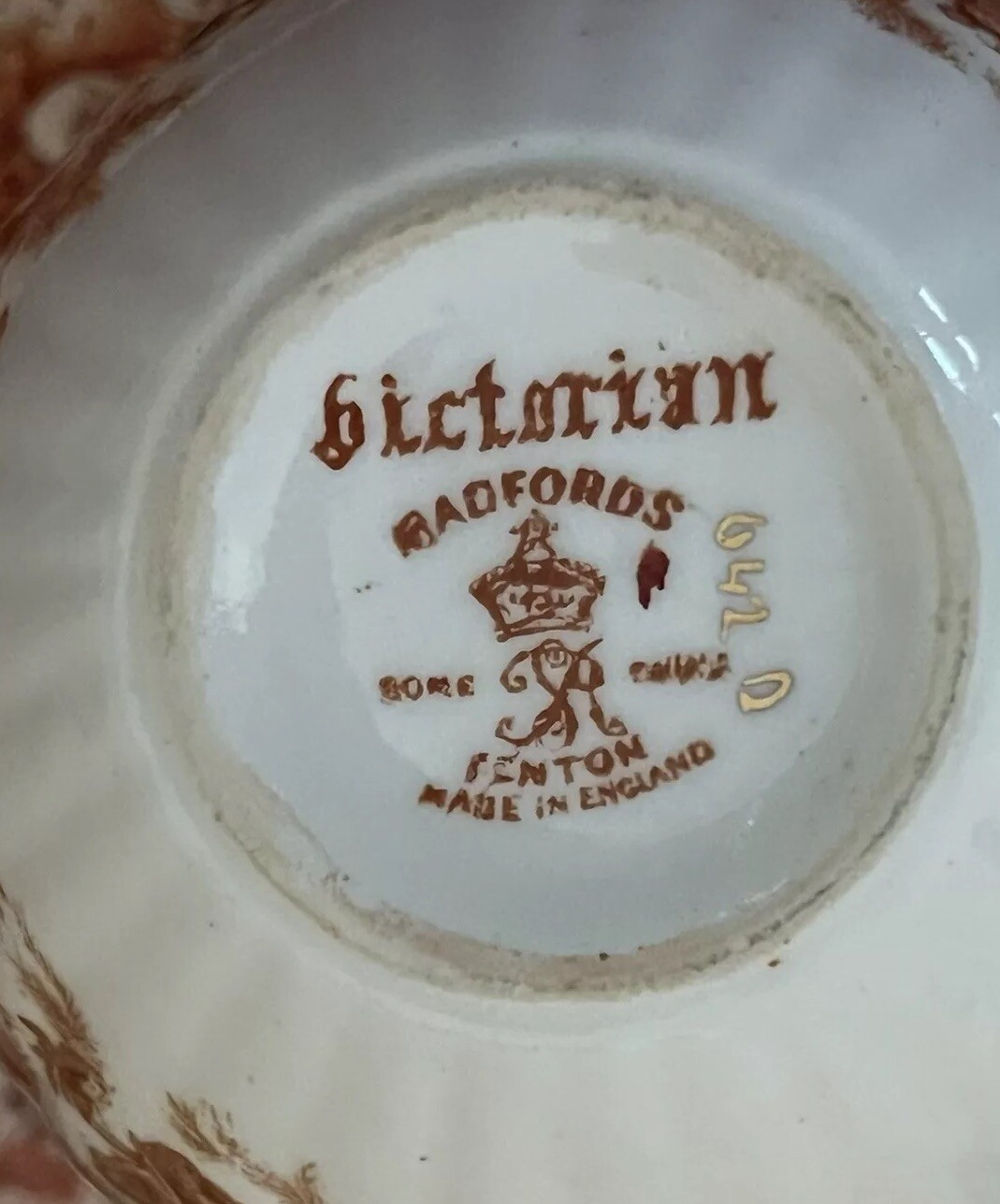 Radfords Fenton Victorian Bone China Tea Cup Saucer Set Gilding Rare
