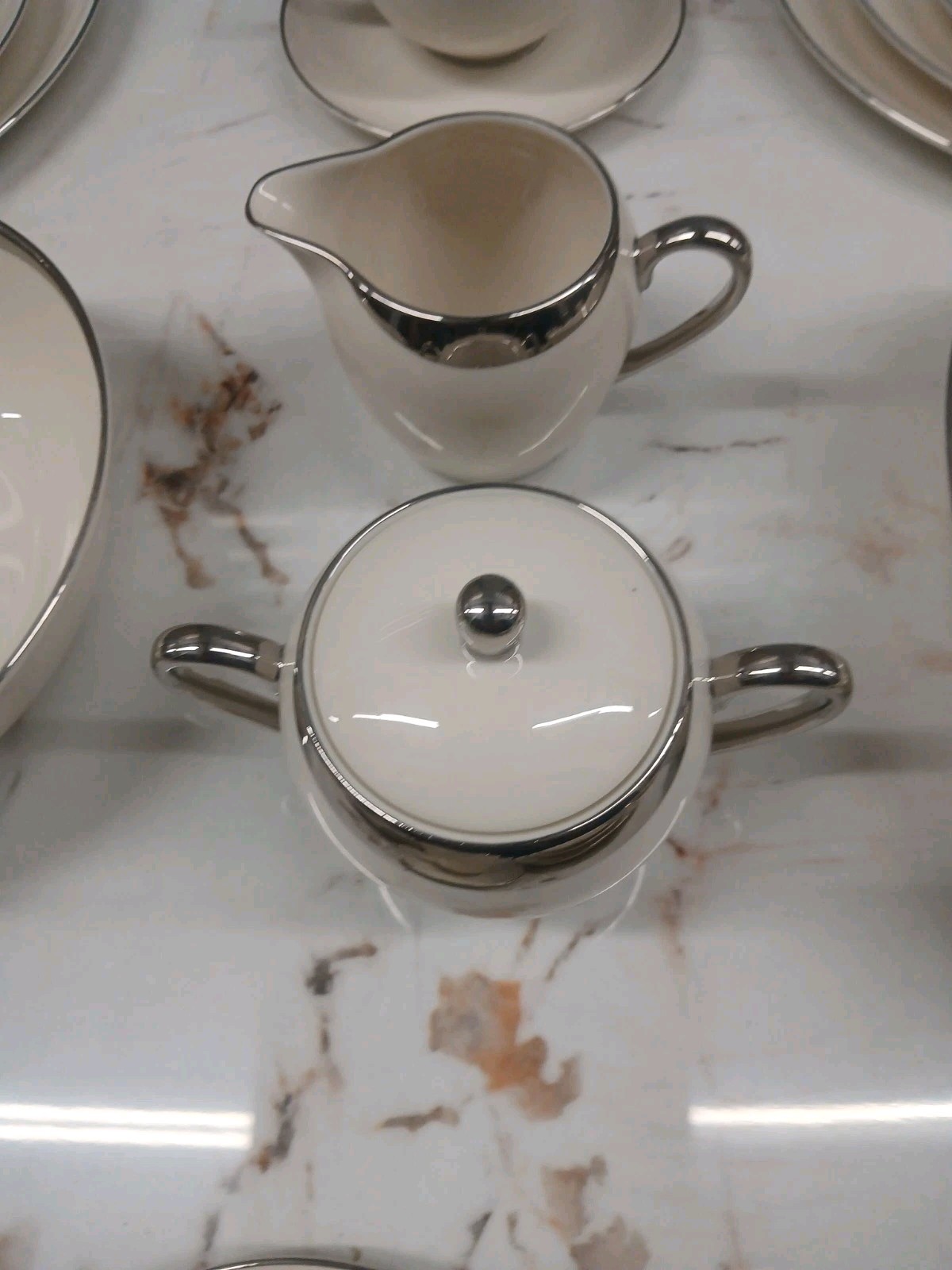 Flawless 46 Piece Set Pickard Crescent Platinum 1123 Vintage China