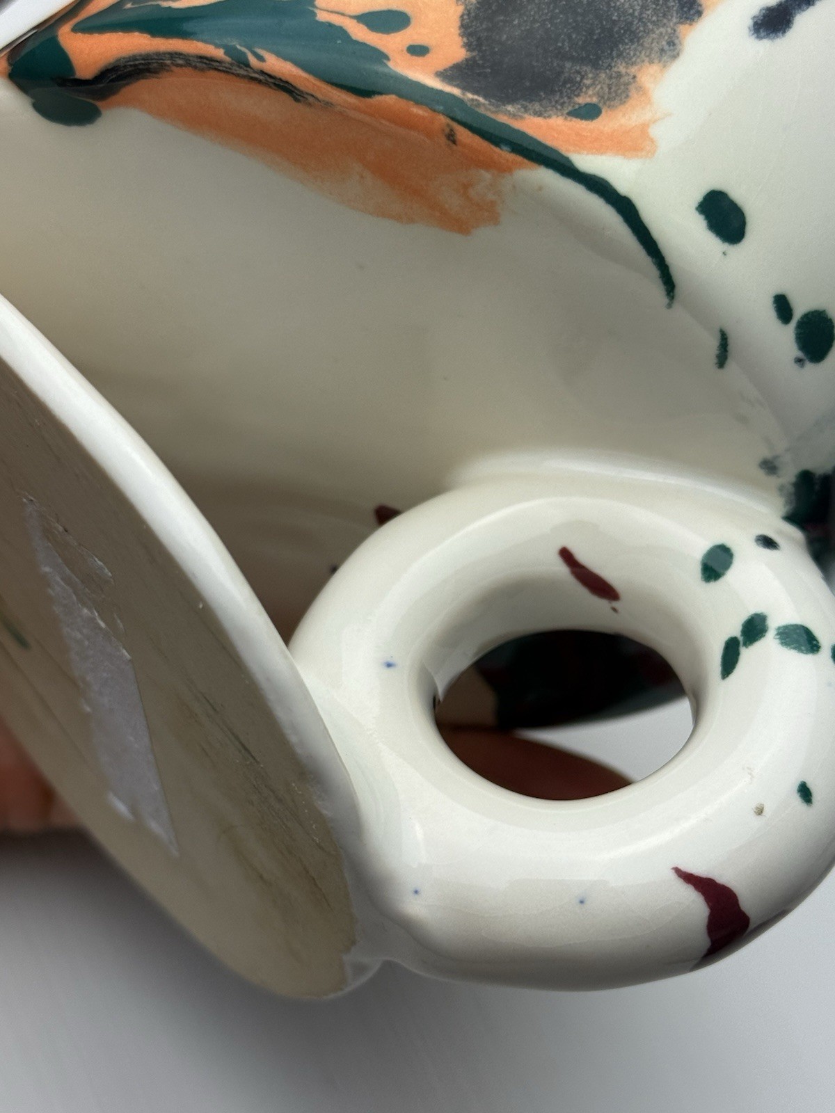 RARE CHARLES NALLE Studio Art Pottery Mug ABSTRACT Contemporary Teal Blue